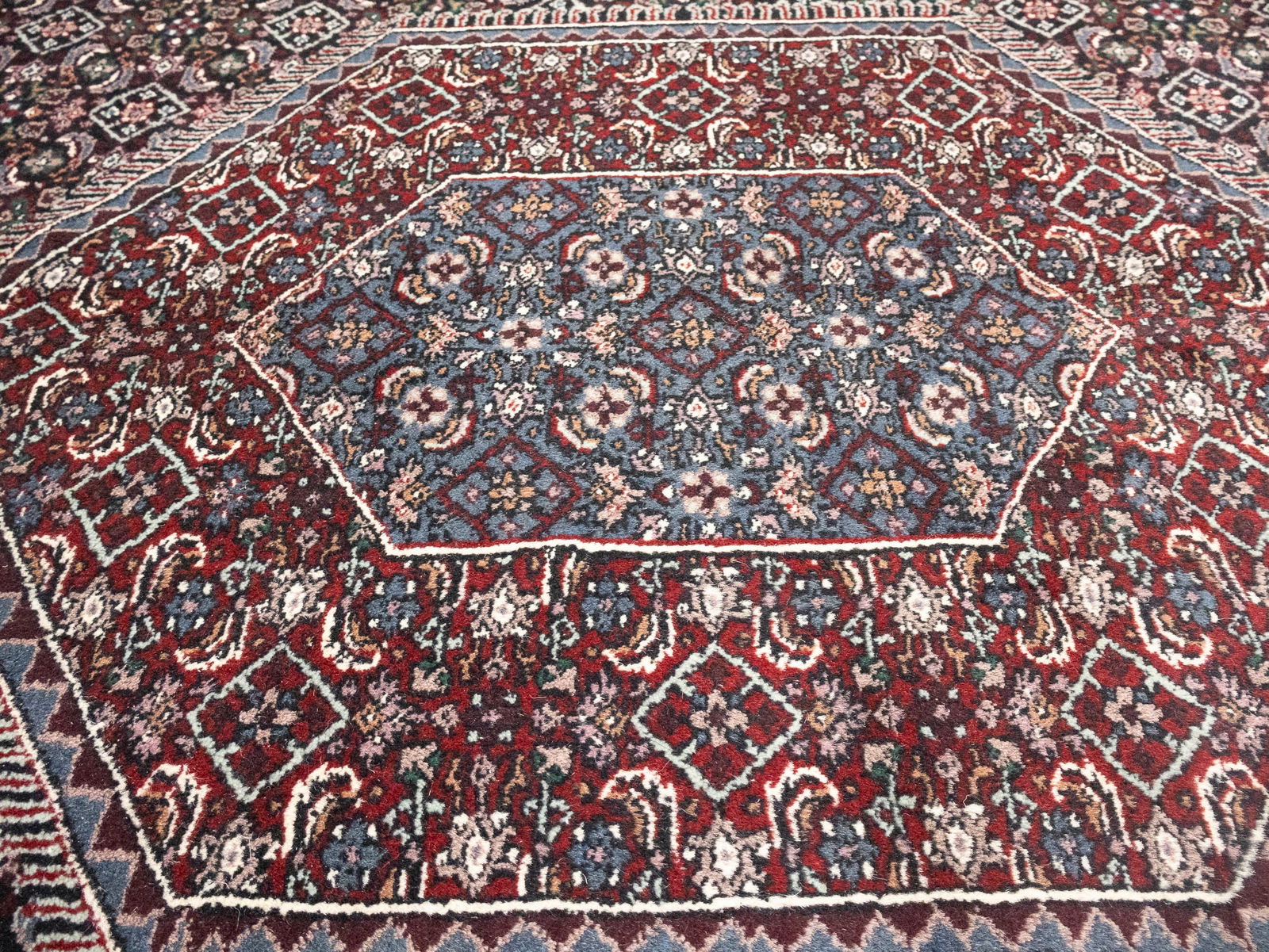 Black Floral Tribal 10X14 Indo-Bidjar Oriental Rug - 6