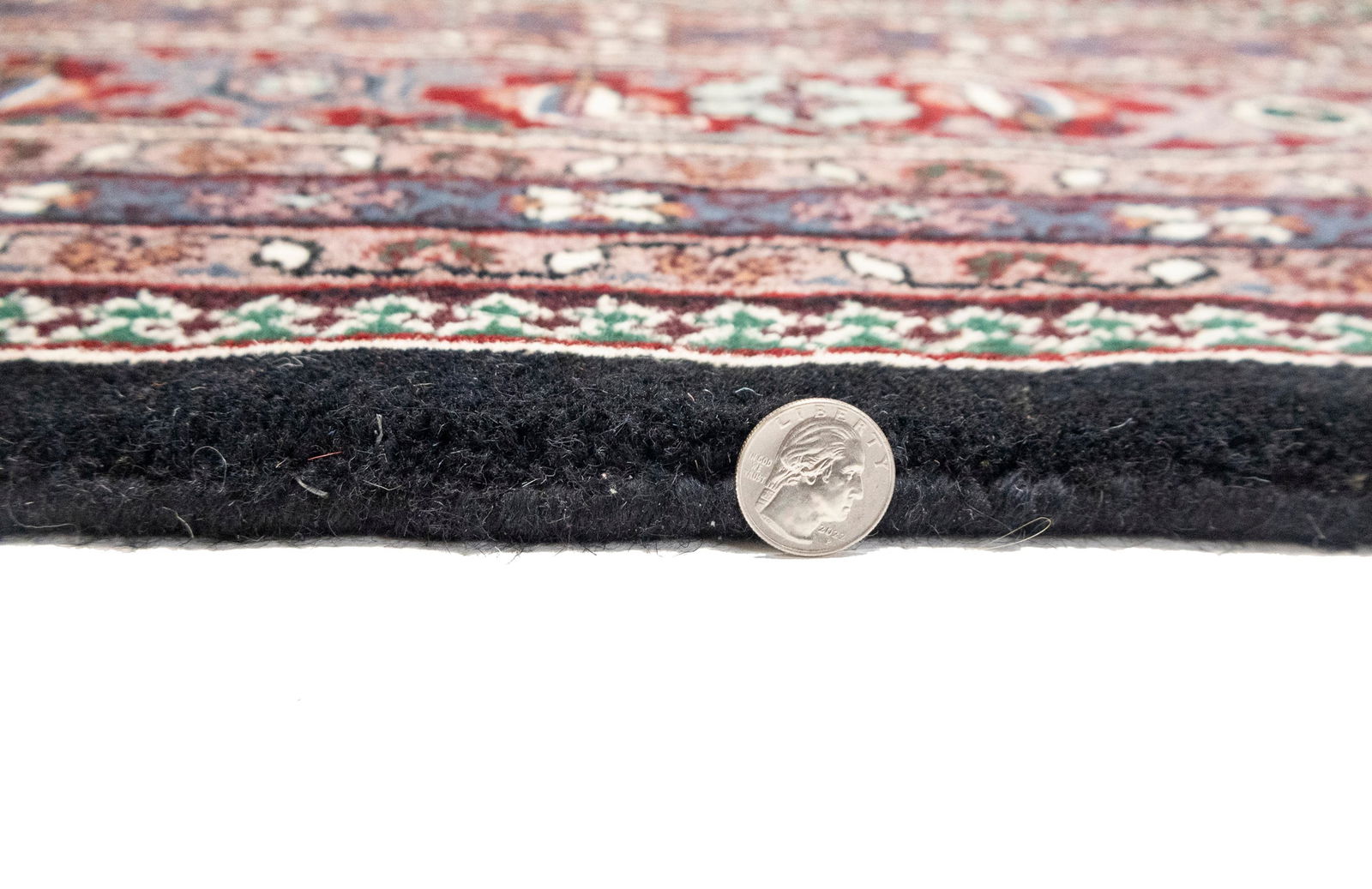 Black Floral Tribal 10X14 Indo-Bidjar Oriental Rug - 9