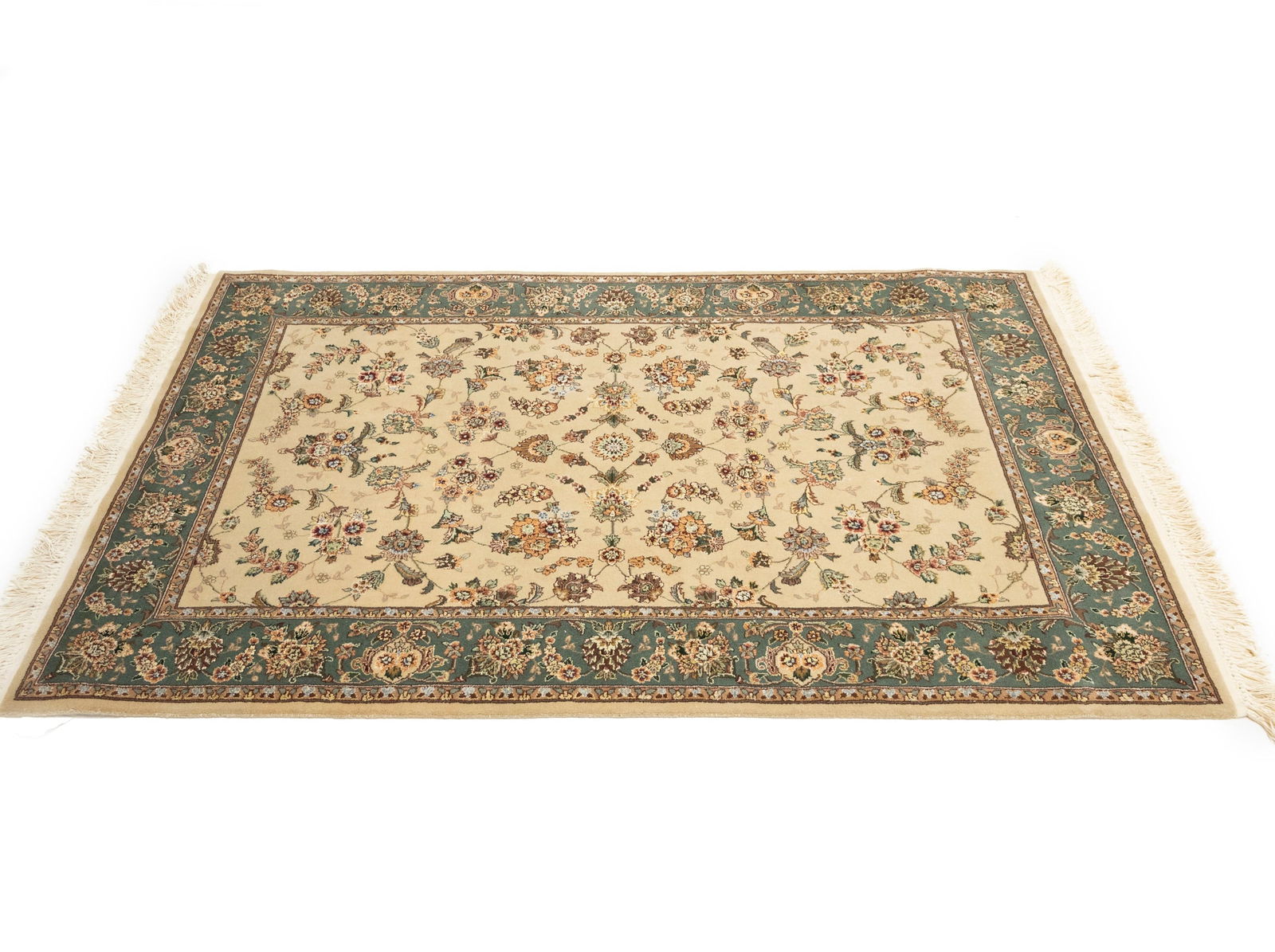 Cream Floral Chinese Style 4X6 Modern Oriental Rug - 6