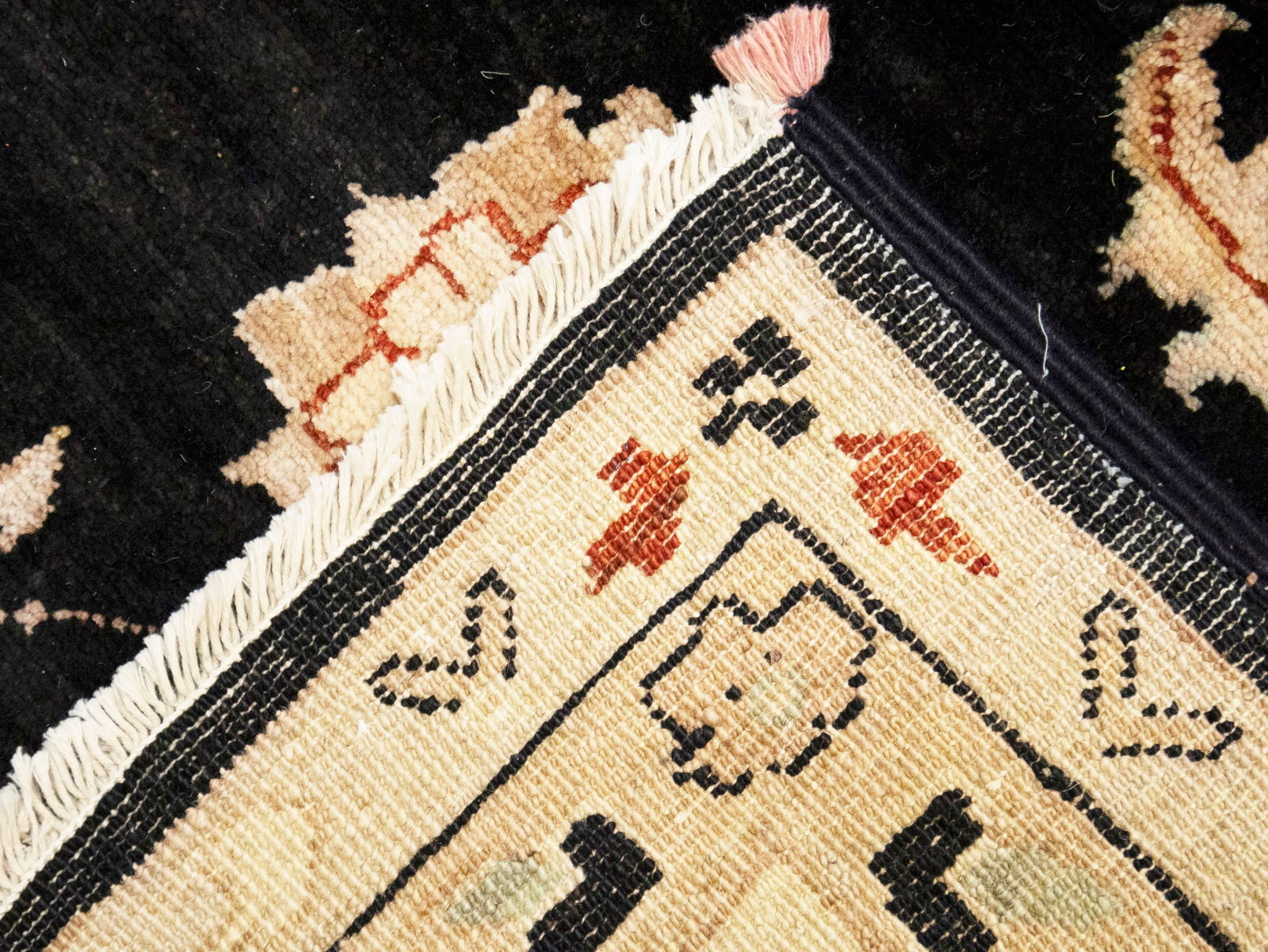 Black Floral Peshawar 9X12 Pakistan Oriental Rug - 18