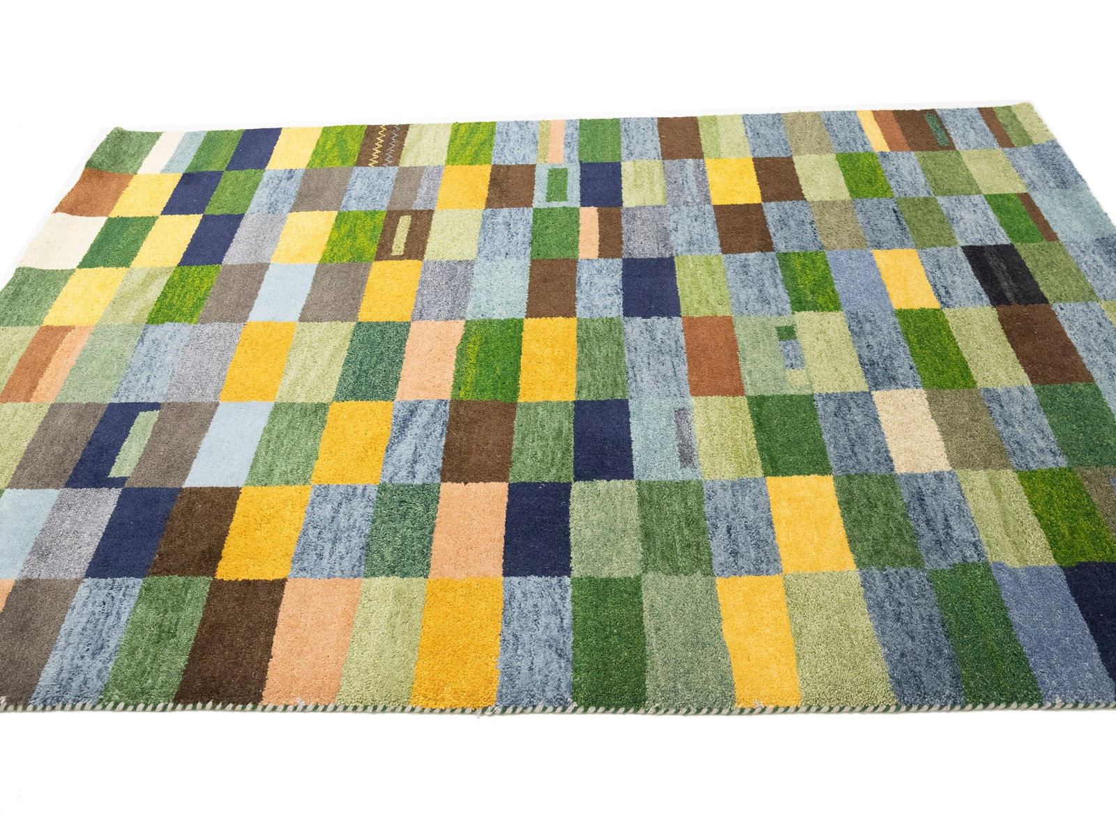 Multicolored Checkered Tribal 6X8 Indo-Gabbeh Oriental Rug - 6