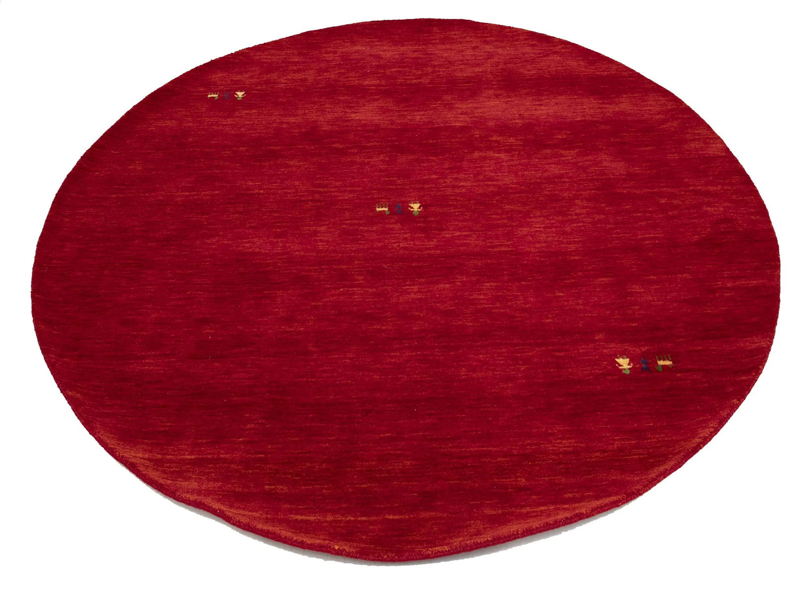 Red Tribal 6X6 Gabbeh Modern Round Rug - 3