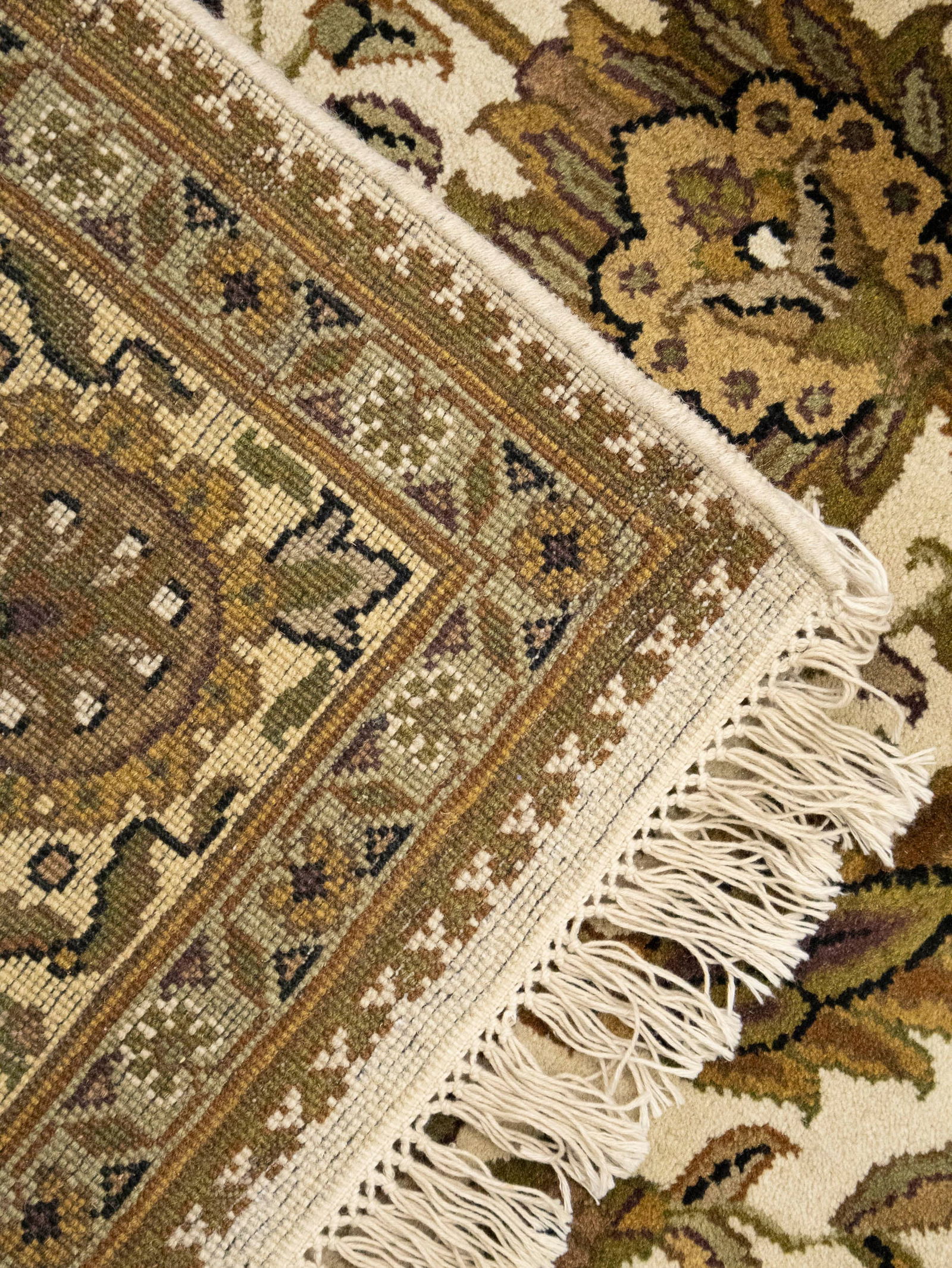 Cream Floral Classic 6X9 Agra Jaipur Oriental Rug - 13