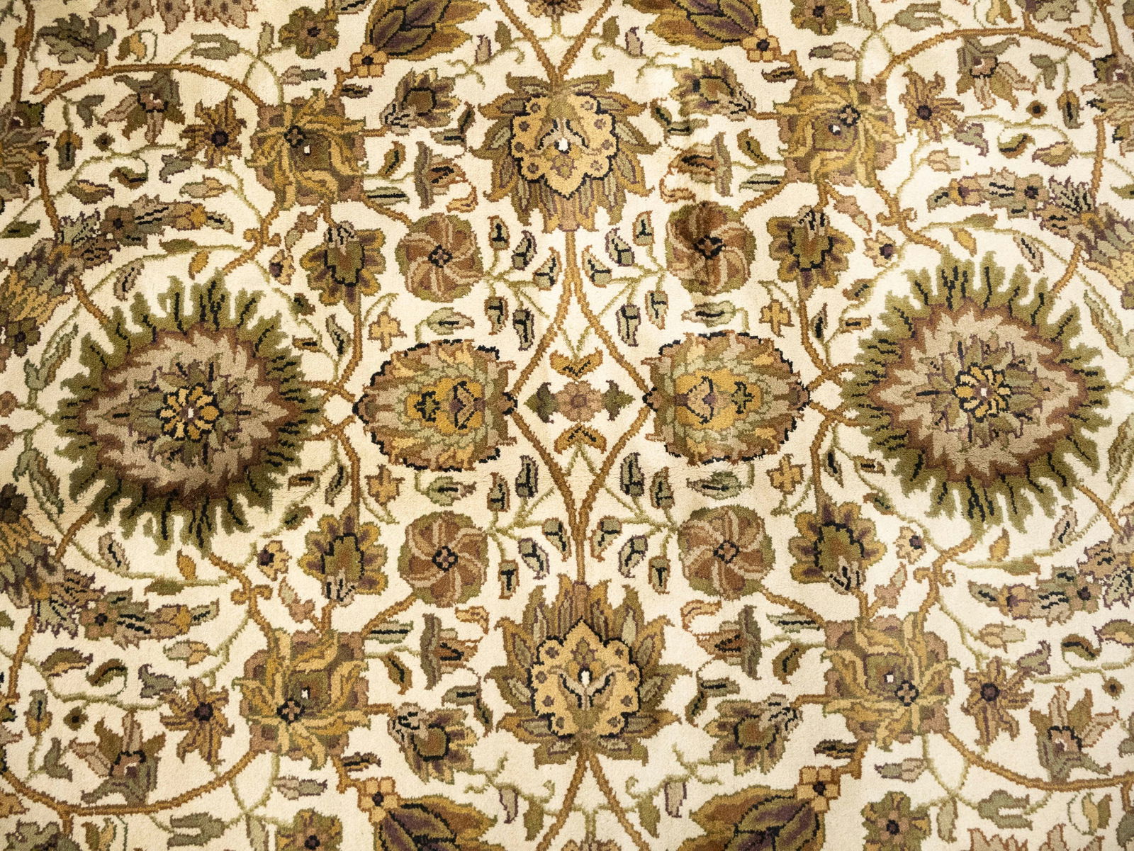 Cream Floral Classic 6X9 Agra Jaipur Oriental Rug - 6