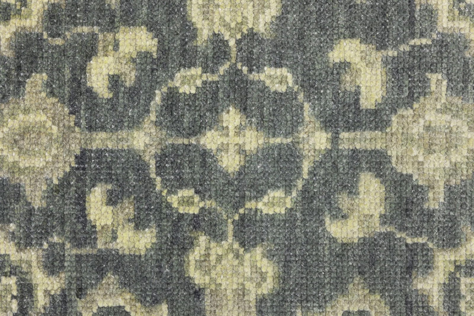 Muted Dark Slate Floral 2'5X12'4 Transitional Oriental Runner Rug - 8