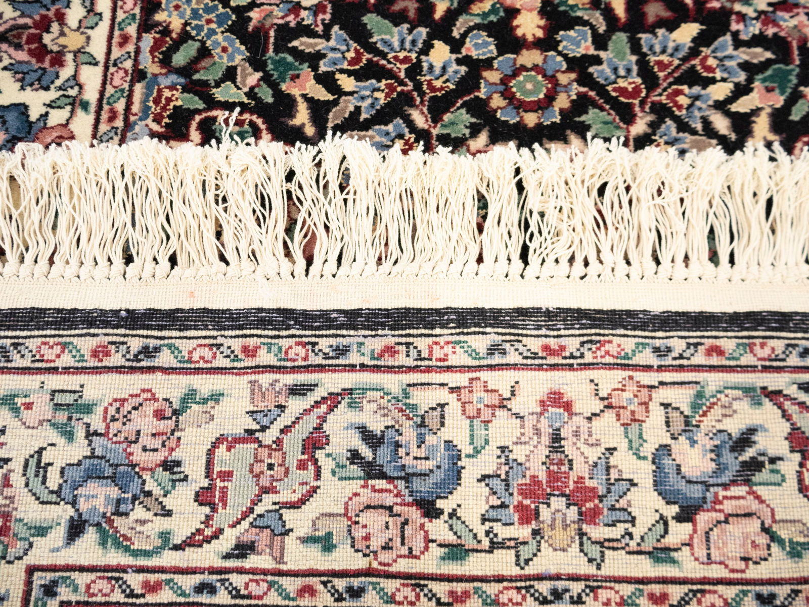 Charcoal Floral Tribal 2'6X9'9 Indo-Kashan Oriental Runner Rug - 8