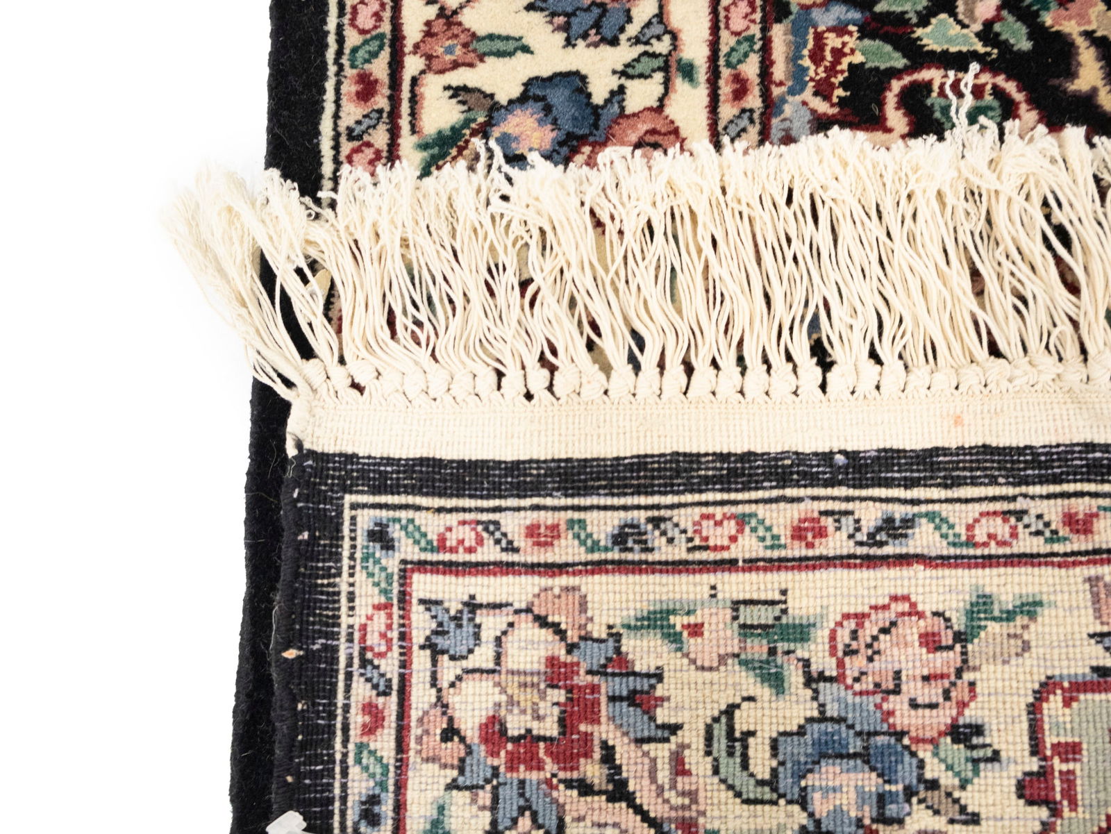 Charcoal Floral Tribal 2'6X9'9 Indo-Kashan Oriental Runner Rug - 9