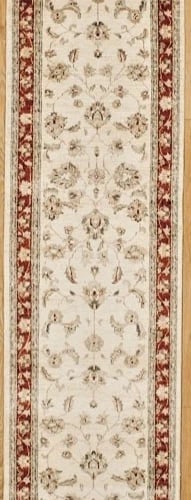 Hand Knotted Peshawar Runner Ivory Red Wool Oriental Area Rug 2'9" x 17'8" - 3
