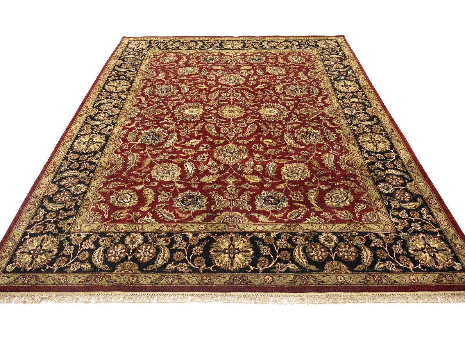 Red Floral Classic 9X12 Agra Jaipur Oriental Rug - 2
