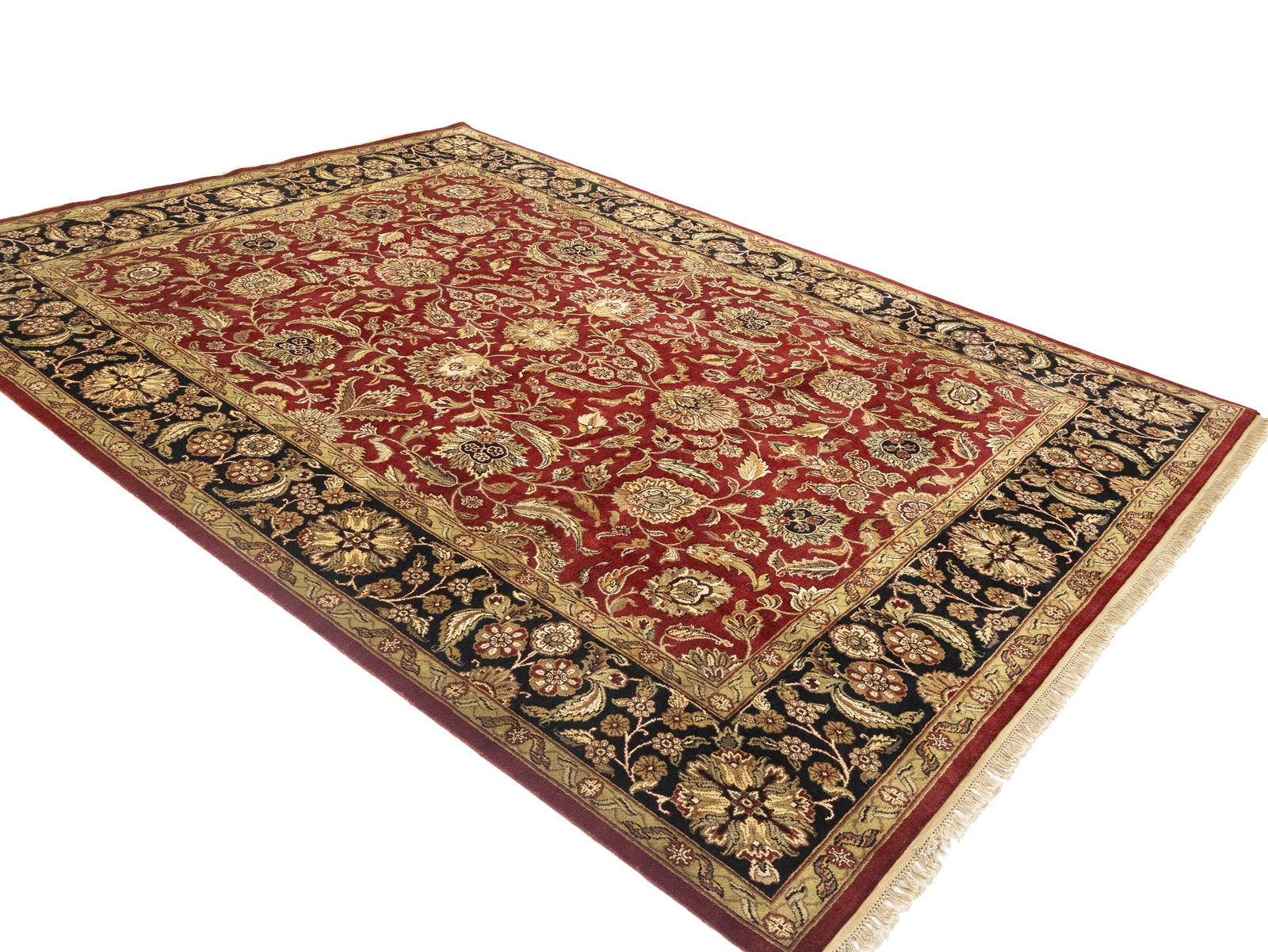 Red Floral Classic 9X12 Agra Jaipur Oriental Rug - 3