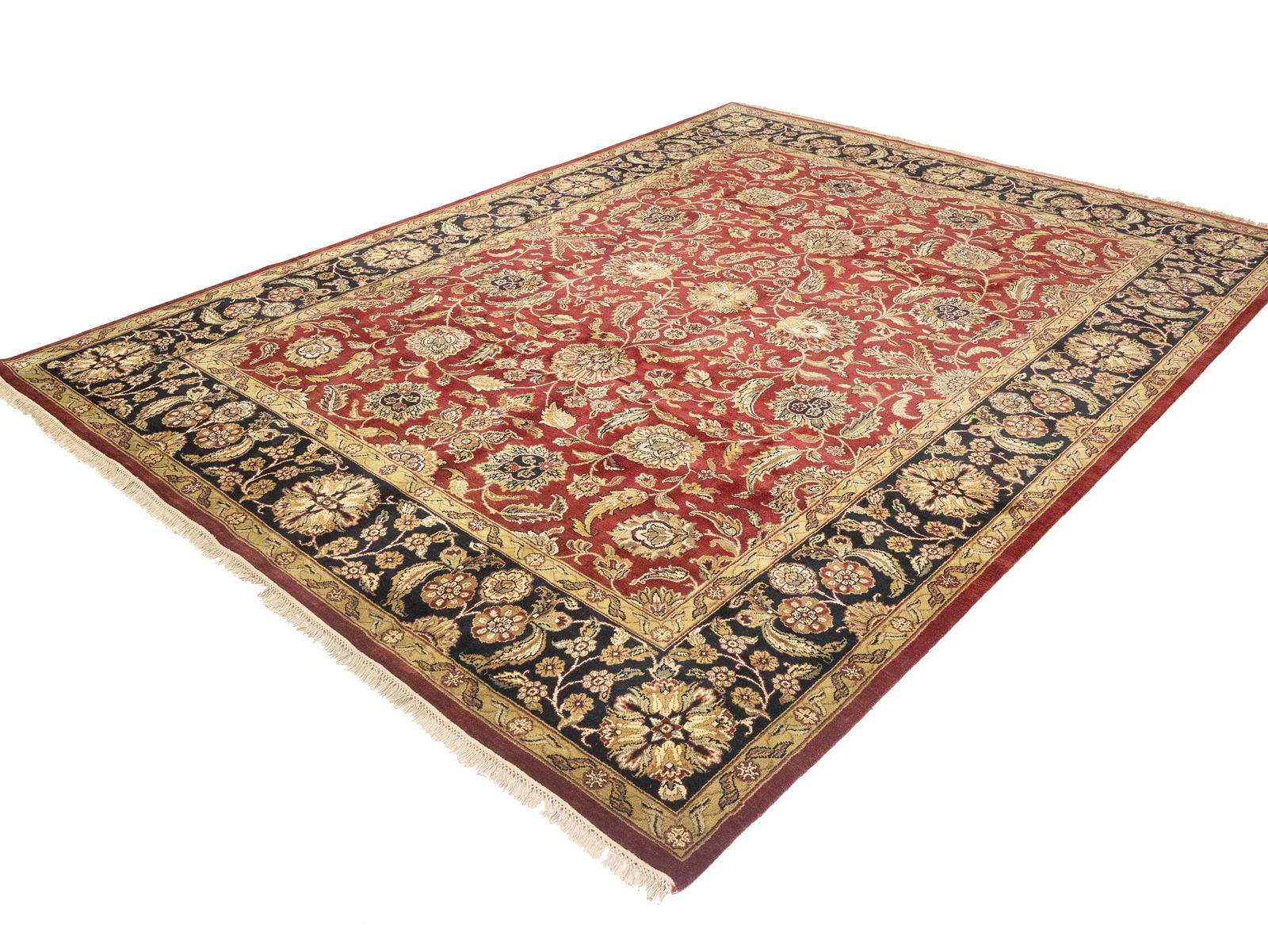 Red Floral Classic 9X12 Agra Jaipur Oriental Rug - 4