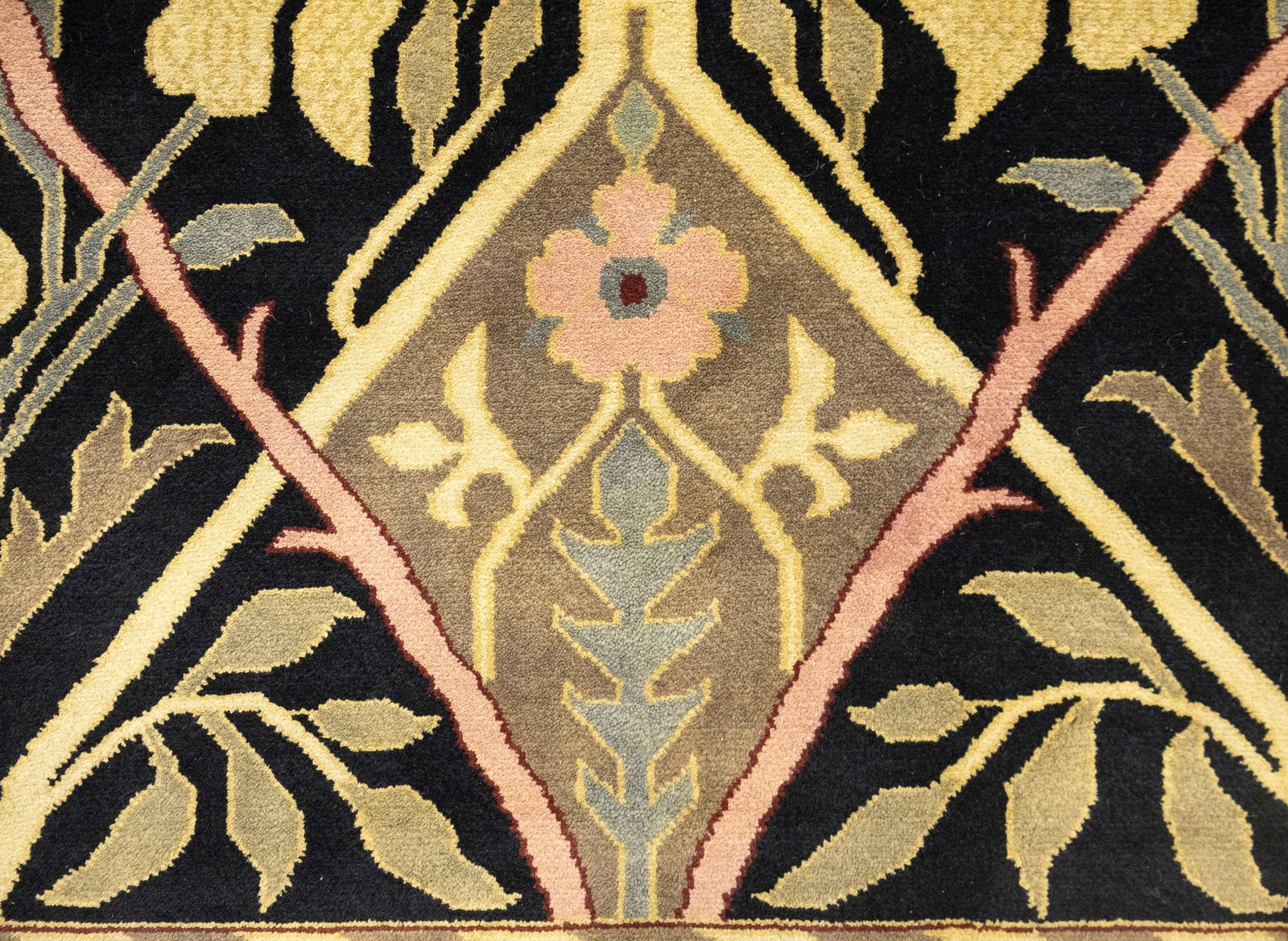 Black Floral Style 8X10 Modern Oriental Rug - 12