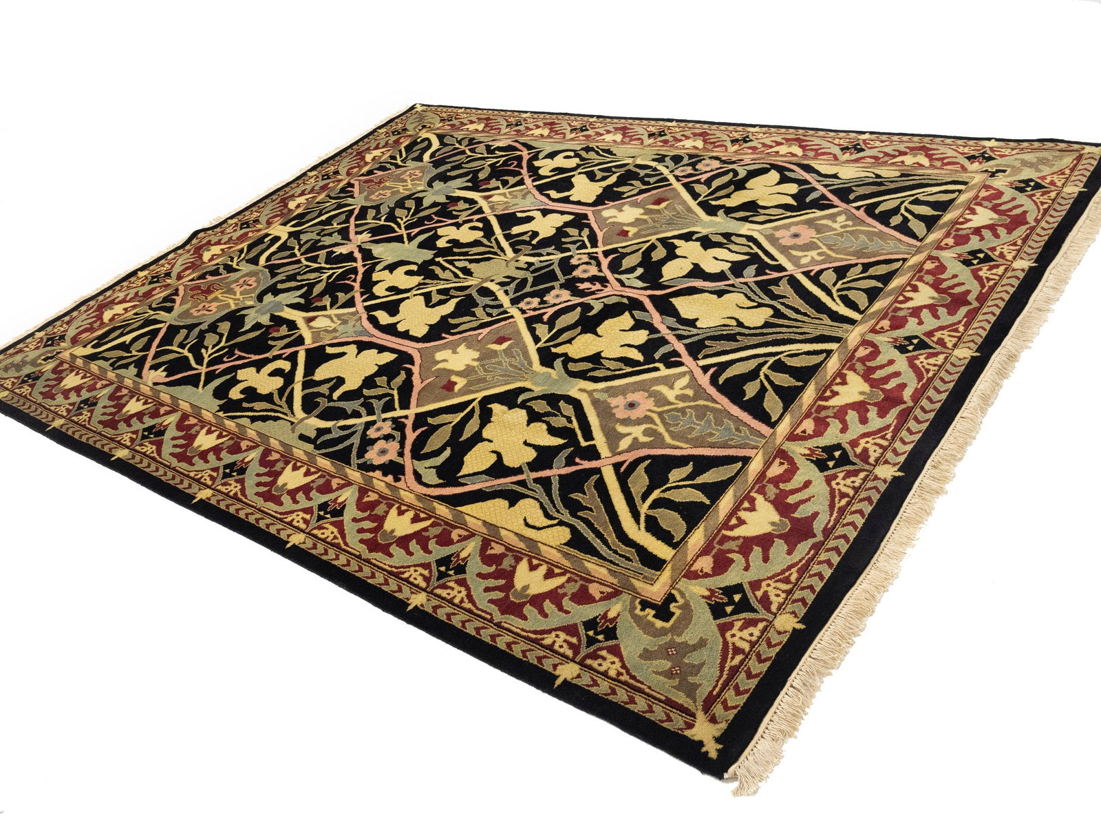 Black Floral Style 8X10 Modern Oriental Rug - 3