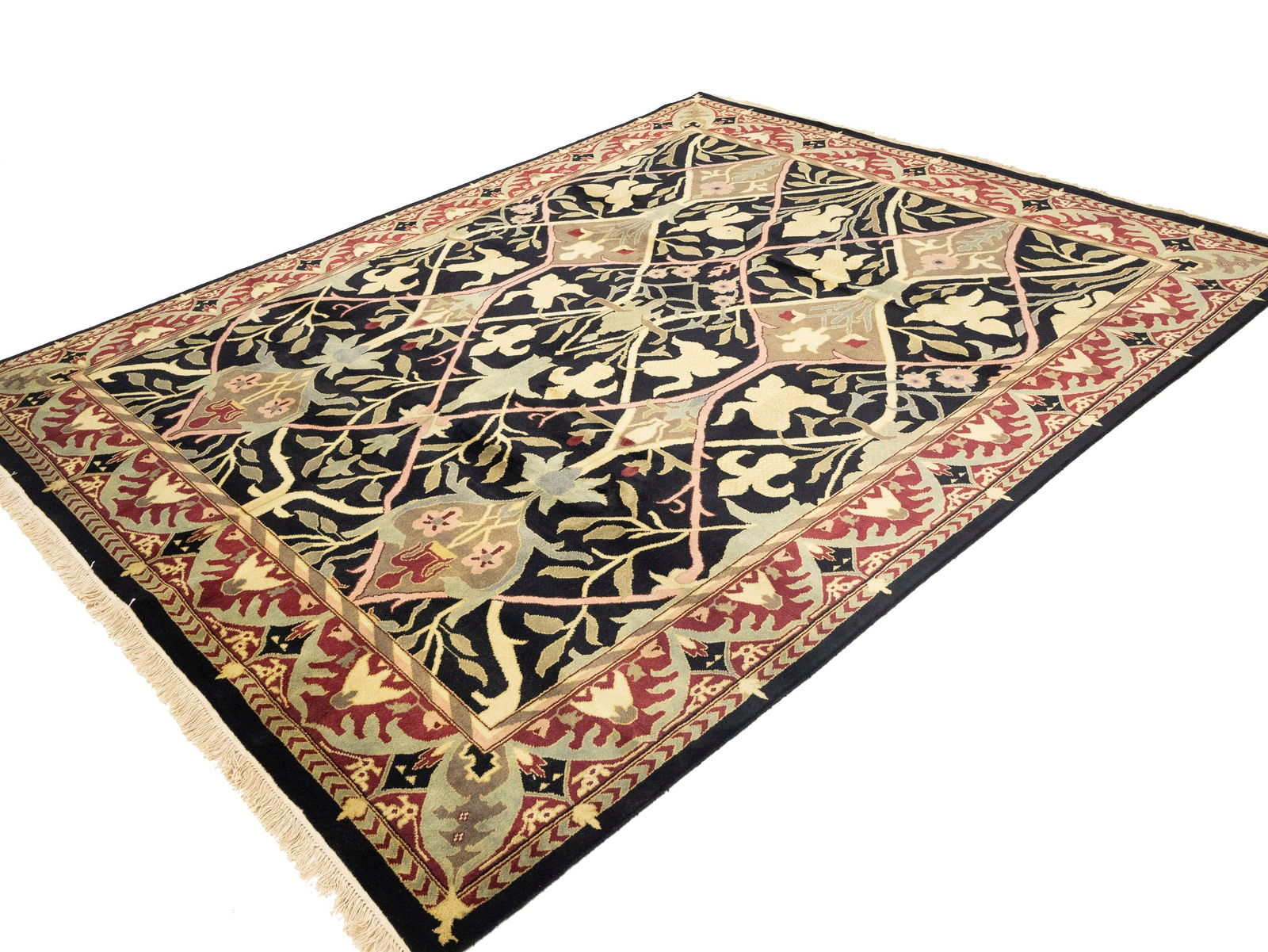 Black Floral Style 8X10 Modern Oriental Rug - 4
