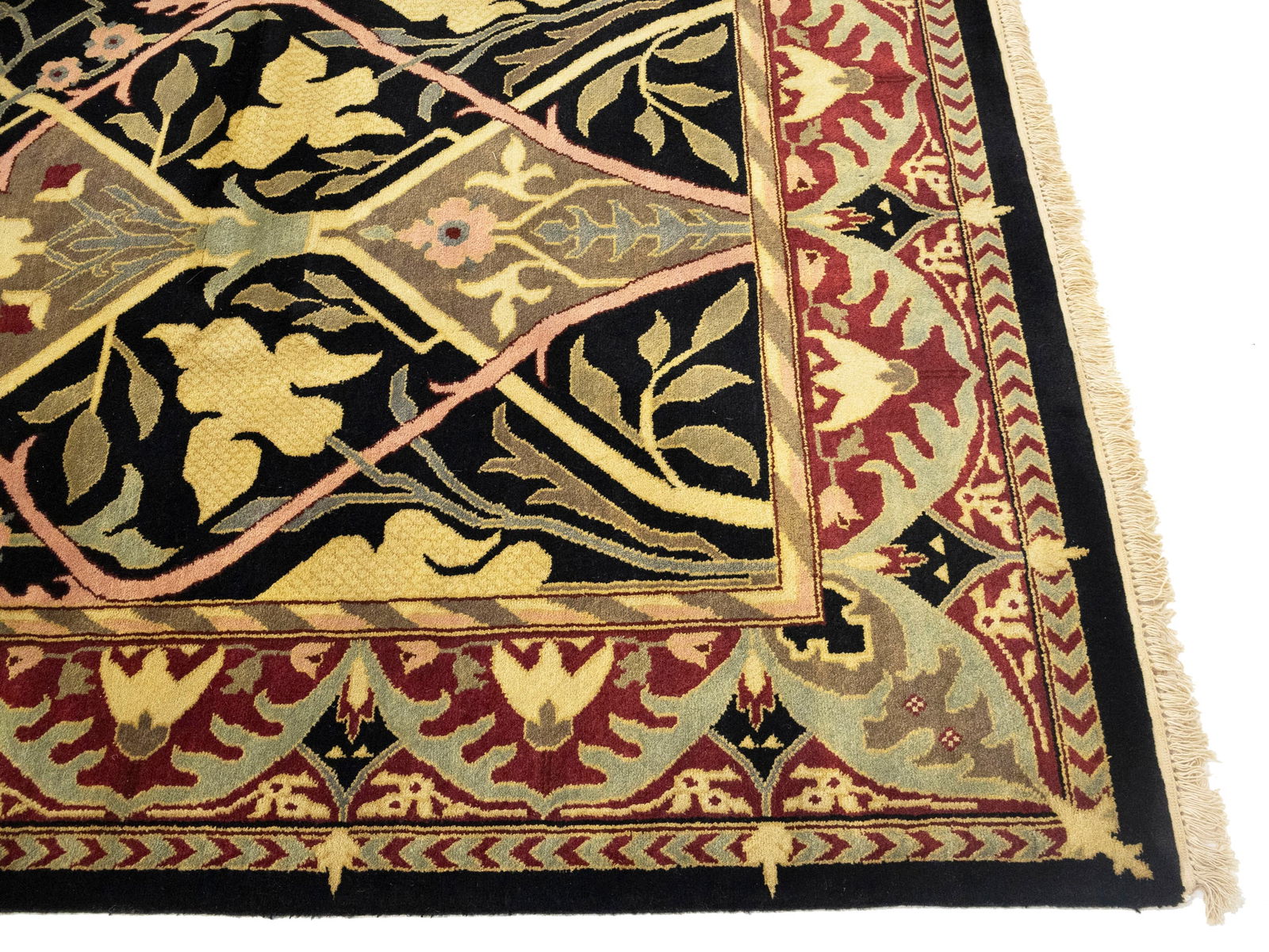 Black Floral Style 8X10 Modern Oriental Rug - 7