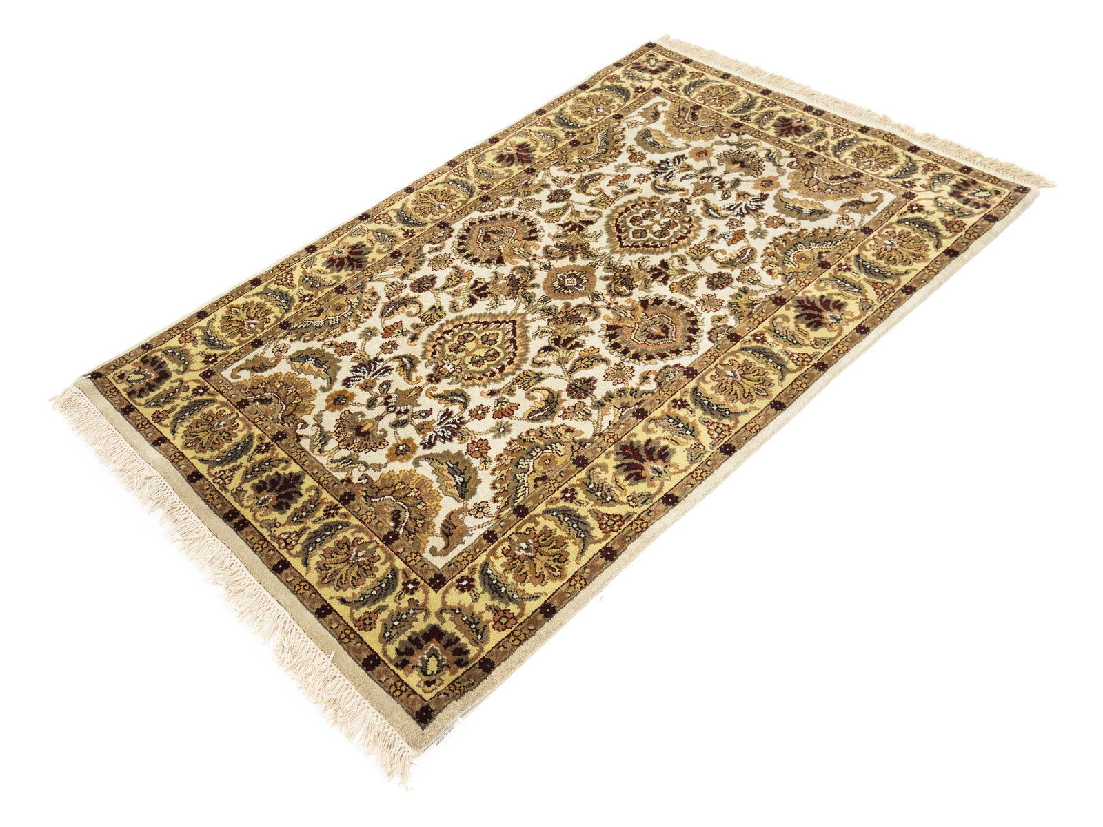 Cream Floral Classic 4X6 Agra Jaipur Oriental Rug - 4