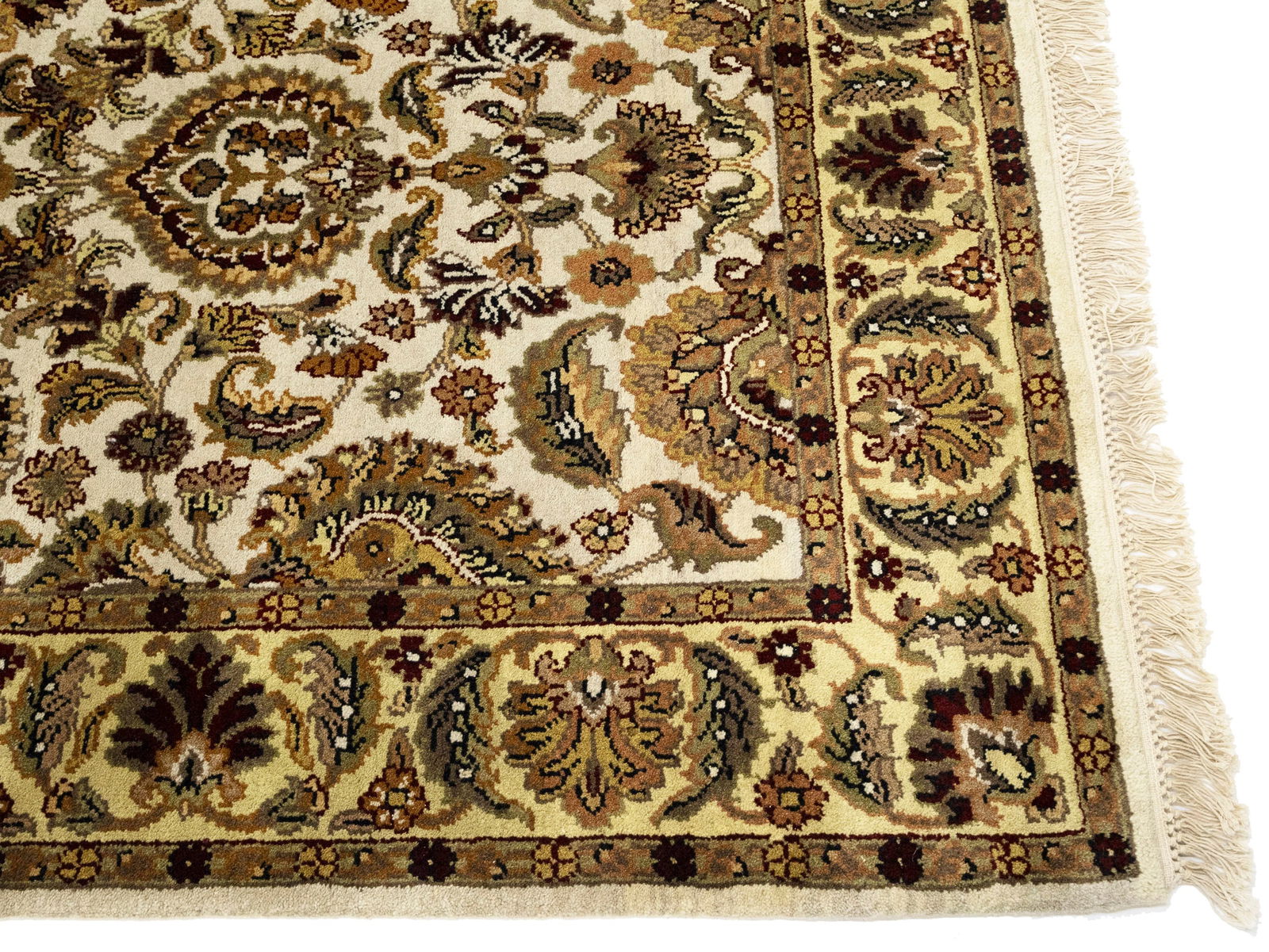 Cream Floral Classic 4X6 Agra Jaipur Oriental Rug - 8