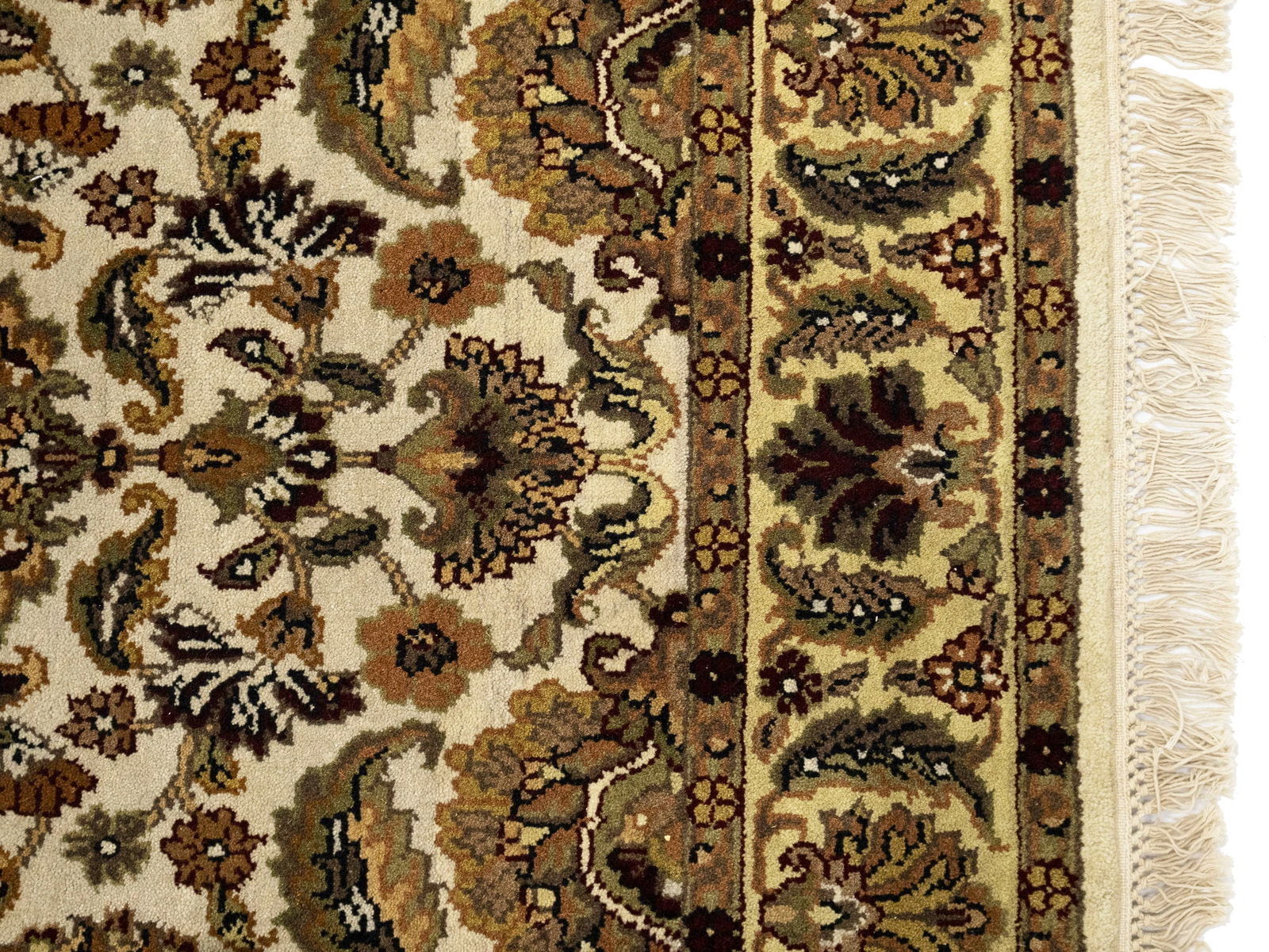 Cream Floral Classic 4X6 Agra Jaipur Oriental Rug - 9