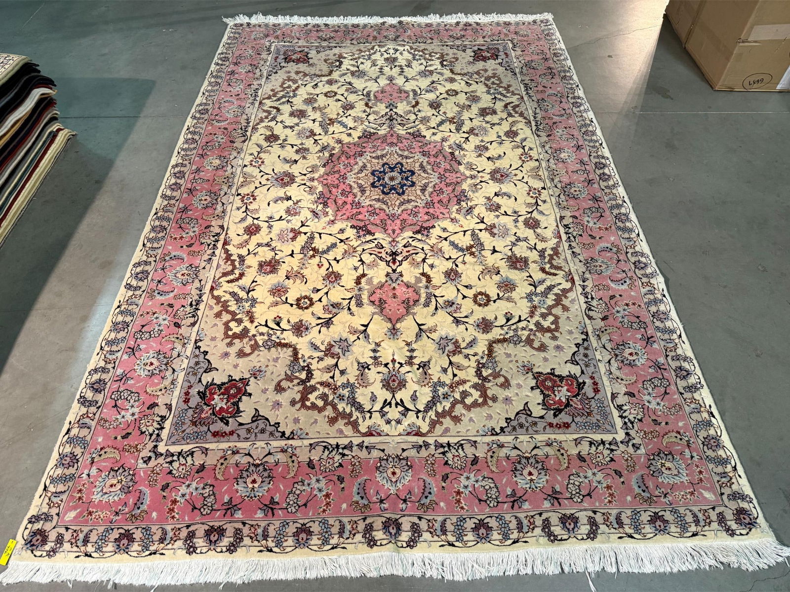 Auth Persian Masterpc Silk & Wool 6.9x10.4: Title:Auth Persian Masterpc Silk & Wool 6.9x10.4 Description:6.9x10.4 Authentic Hand Knotted Persian Tabriz silk and wool pile Masterpiece quality ,Hand Knotted in Iran Reserve: $2,200.00 Shipping: Do