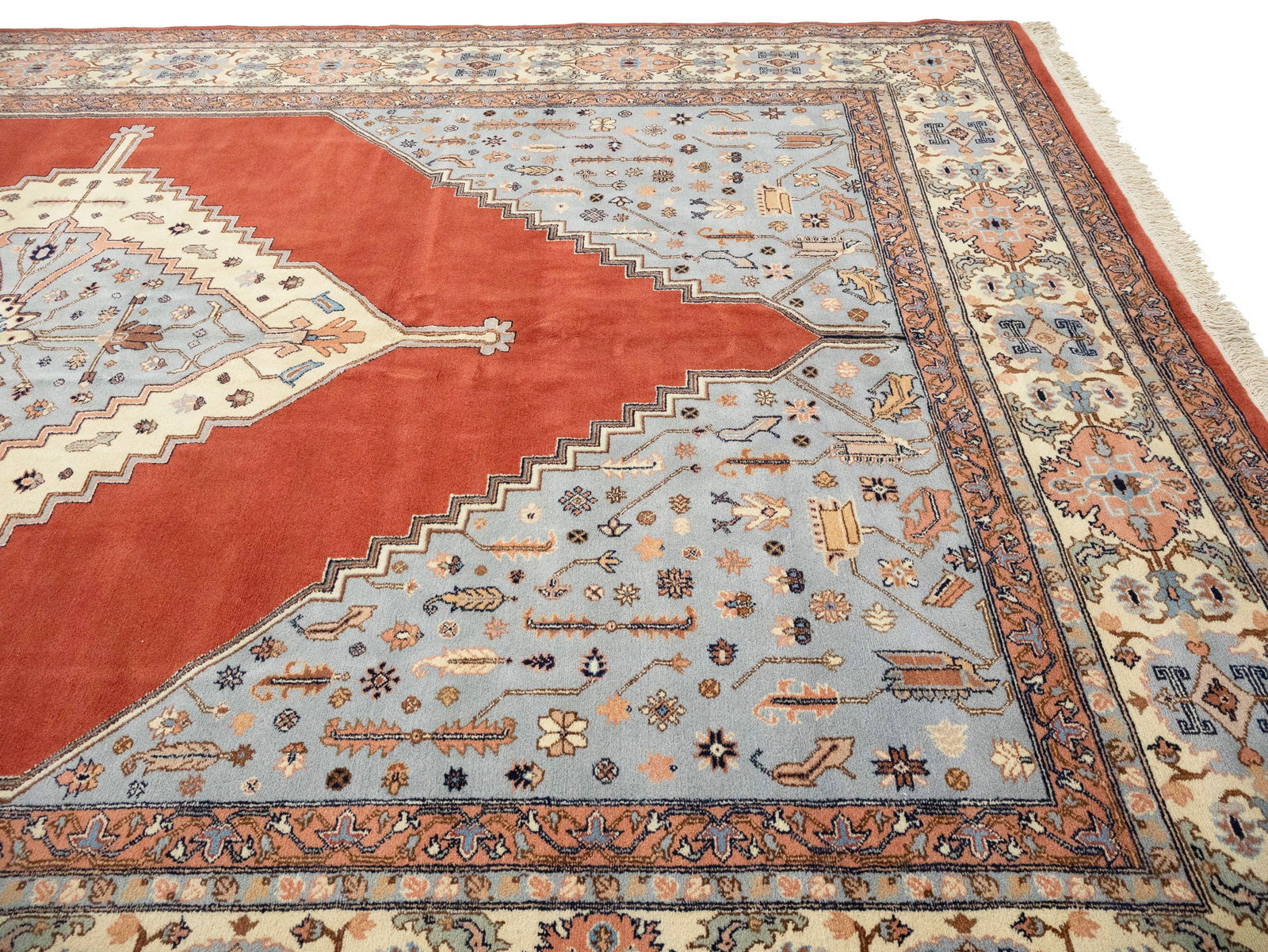 Floral Red 11X16 Indo Heriz Oriental Rug - 12