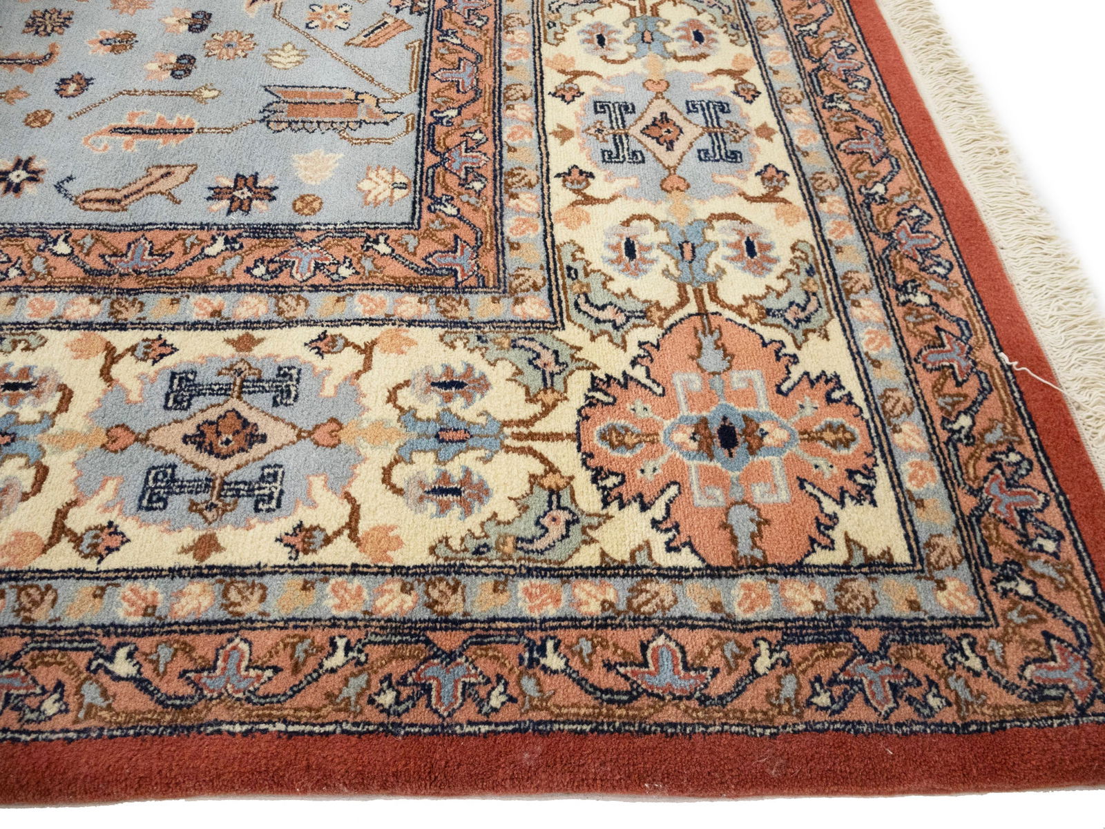 Floral Red 11X16 Indo Heriz Oriental Rug - 14