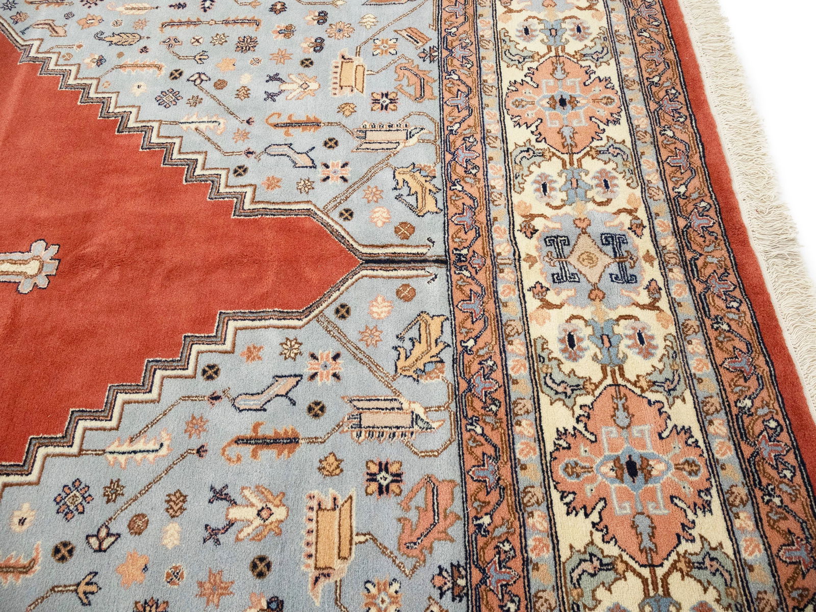 Floral Red 11X16 Indo Heriz Oriental Rug - 15