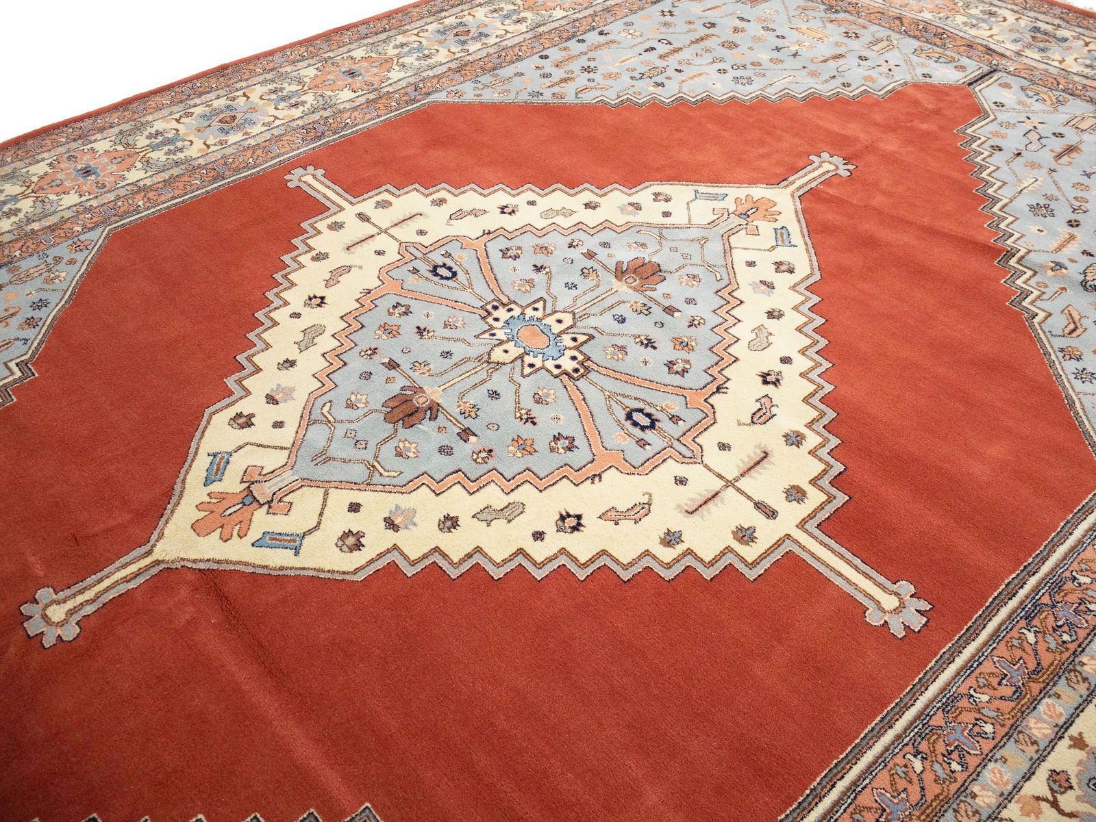 Floral Red 11X16 Indo Heriz Oriental Rug - 17