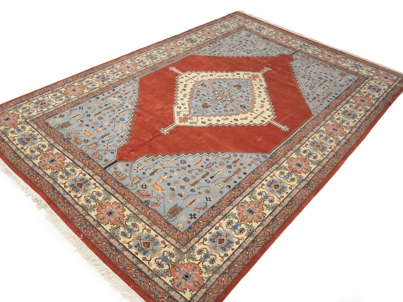 Floral Red 11X16 Indo Heriz Oriental Rug - 3