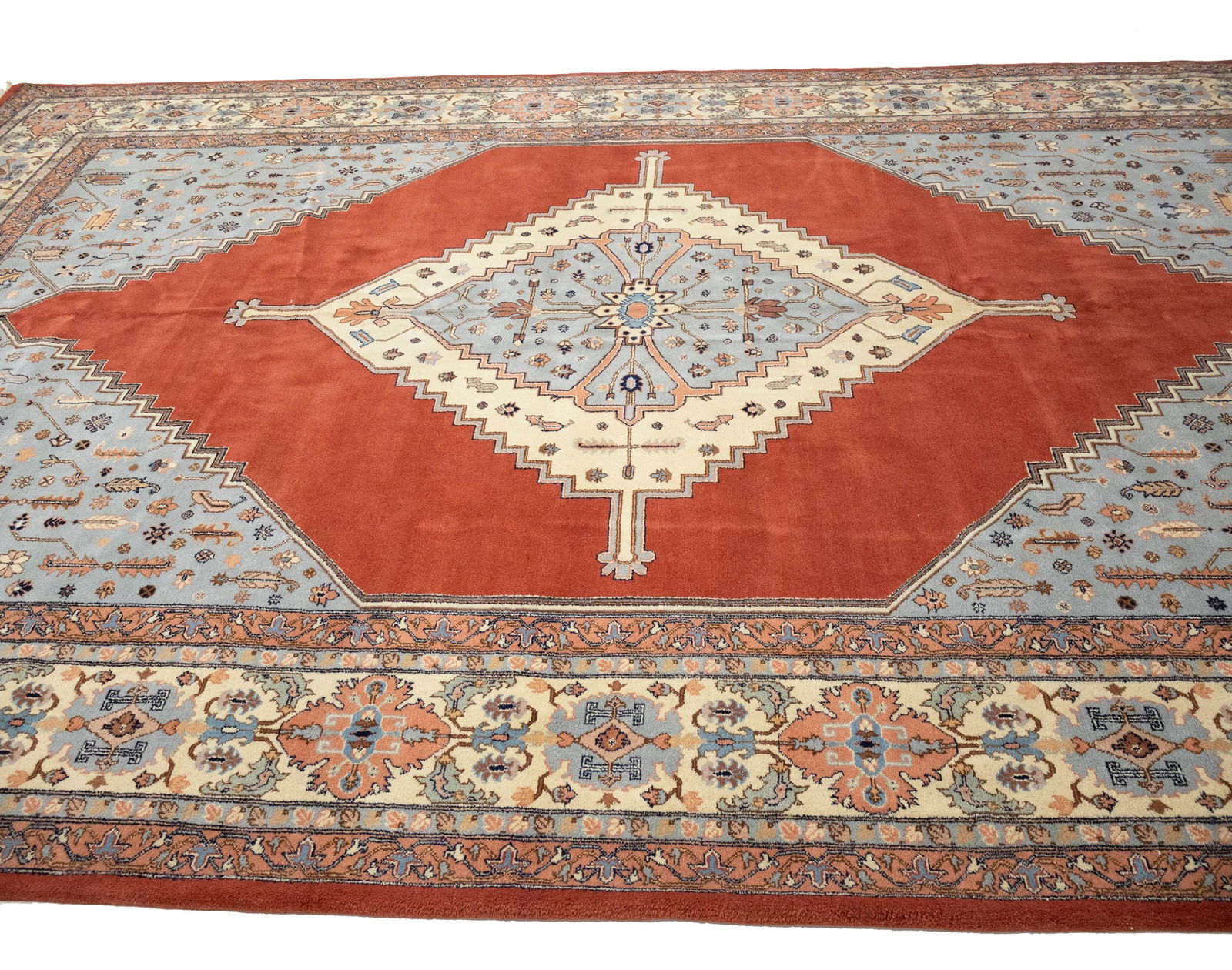 Floral Red 11X16 Indo Heriz Oriental Rug - 4