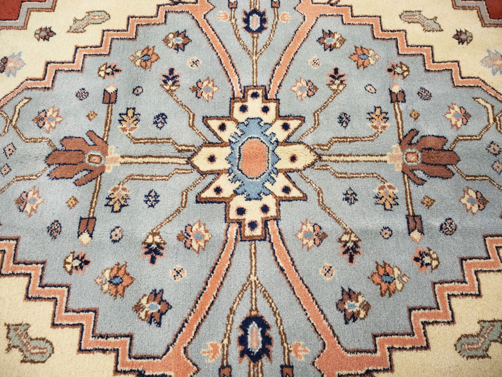 Floral Red 11X16 Indo Heriz Oriental Rug - 6