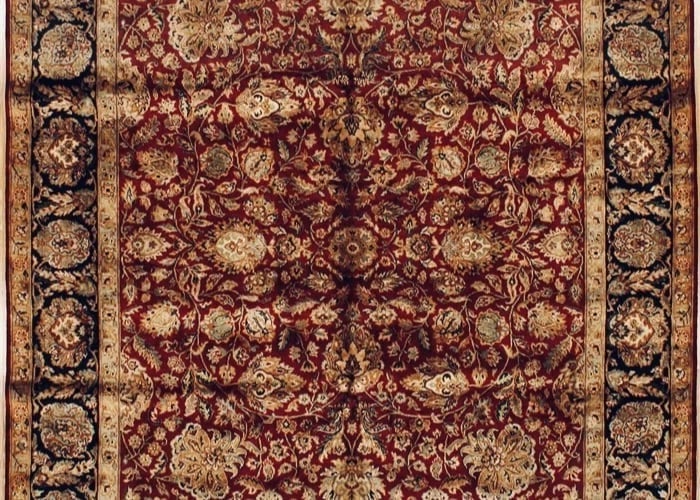Hand Knotted Jaipur Red Navy Wool Oriental Area Rug Carpet 8' x 10' - 4