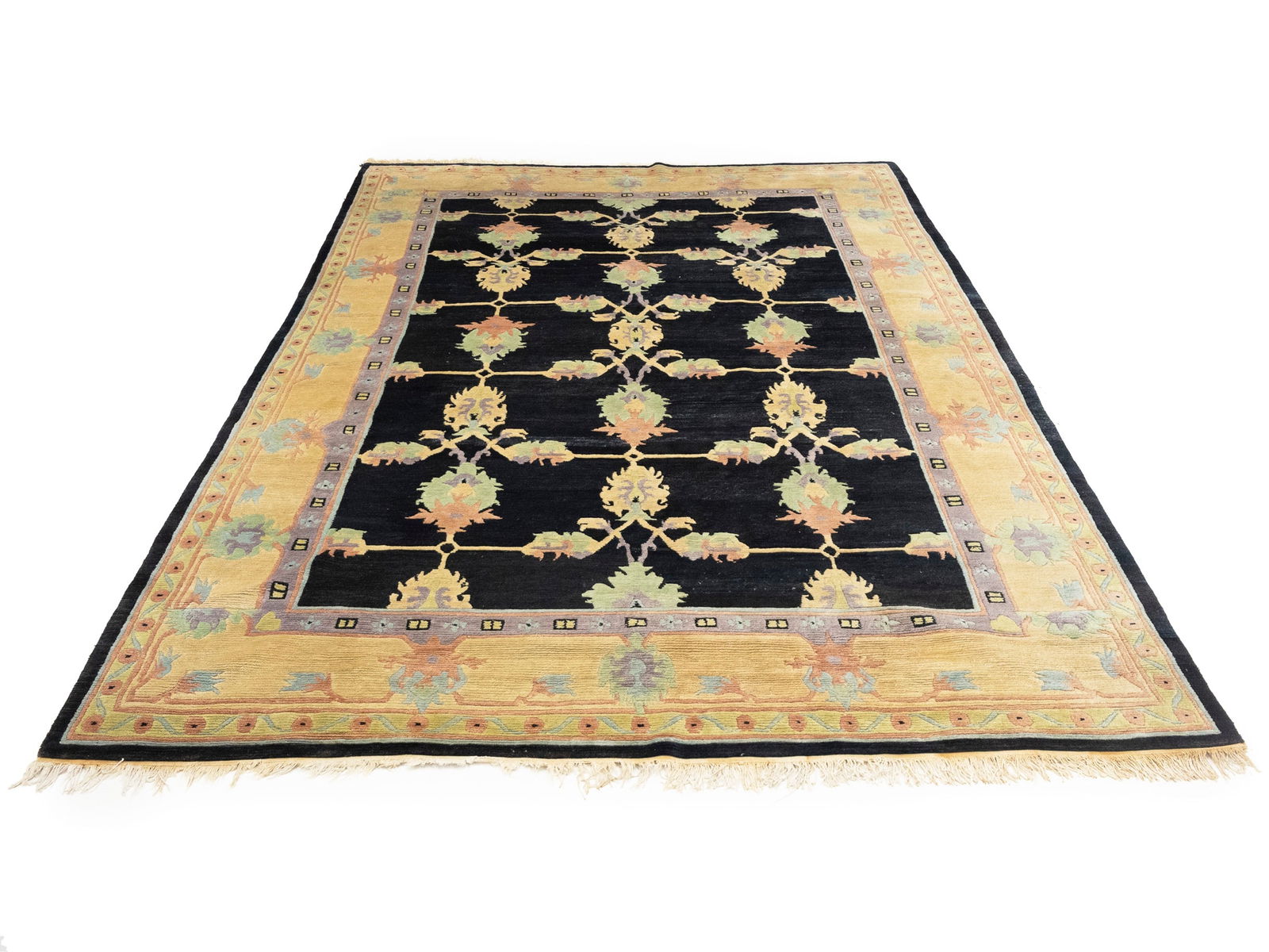 Charcoal Classic Floral 8X11 Oriental Tibetan Rug - 11