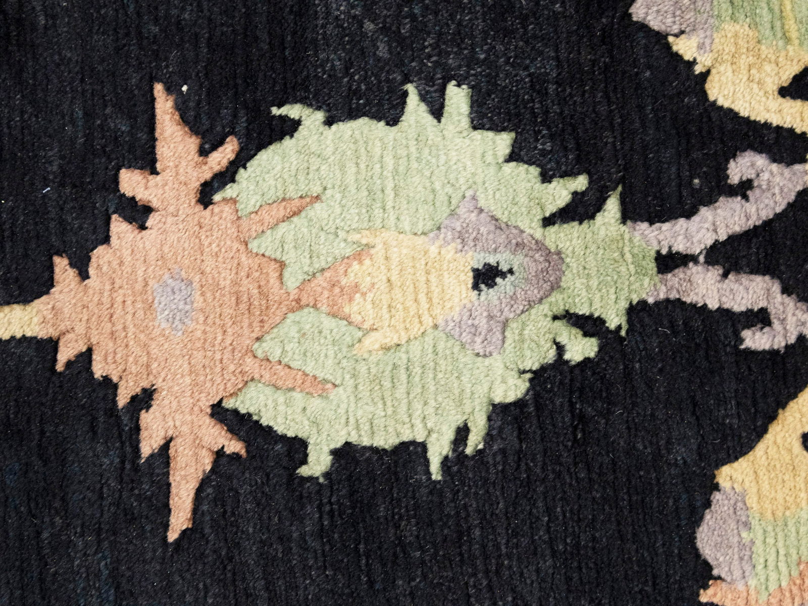 Charcoal Classic Floral 8X11 Oriental Tibetan Rug - 12