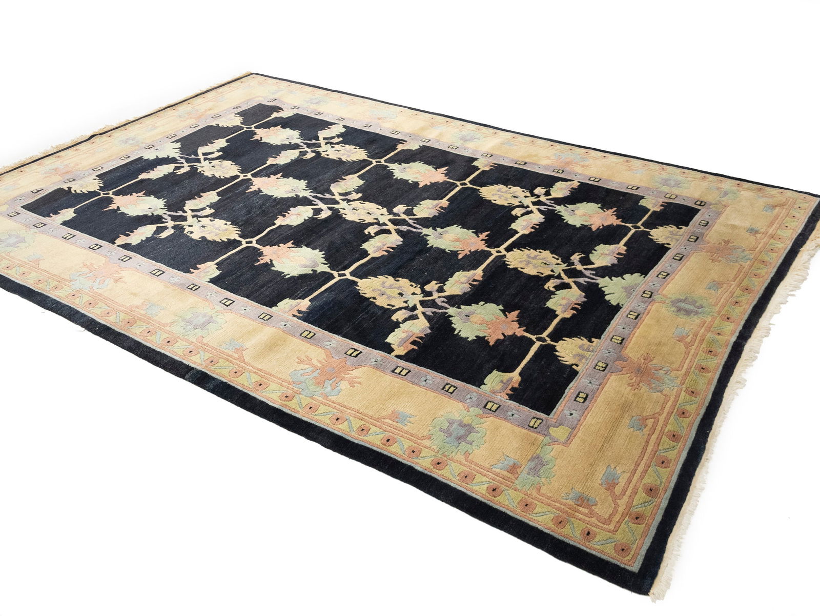 Charcoal Classic Floral 8X11 Oriental Tibetan Rug - 3