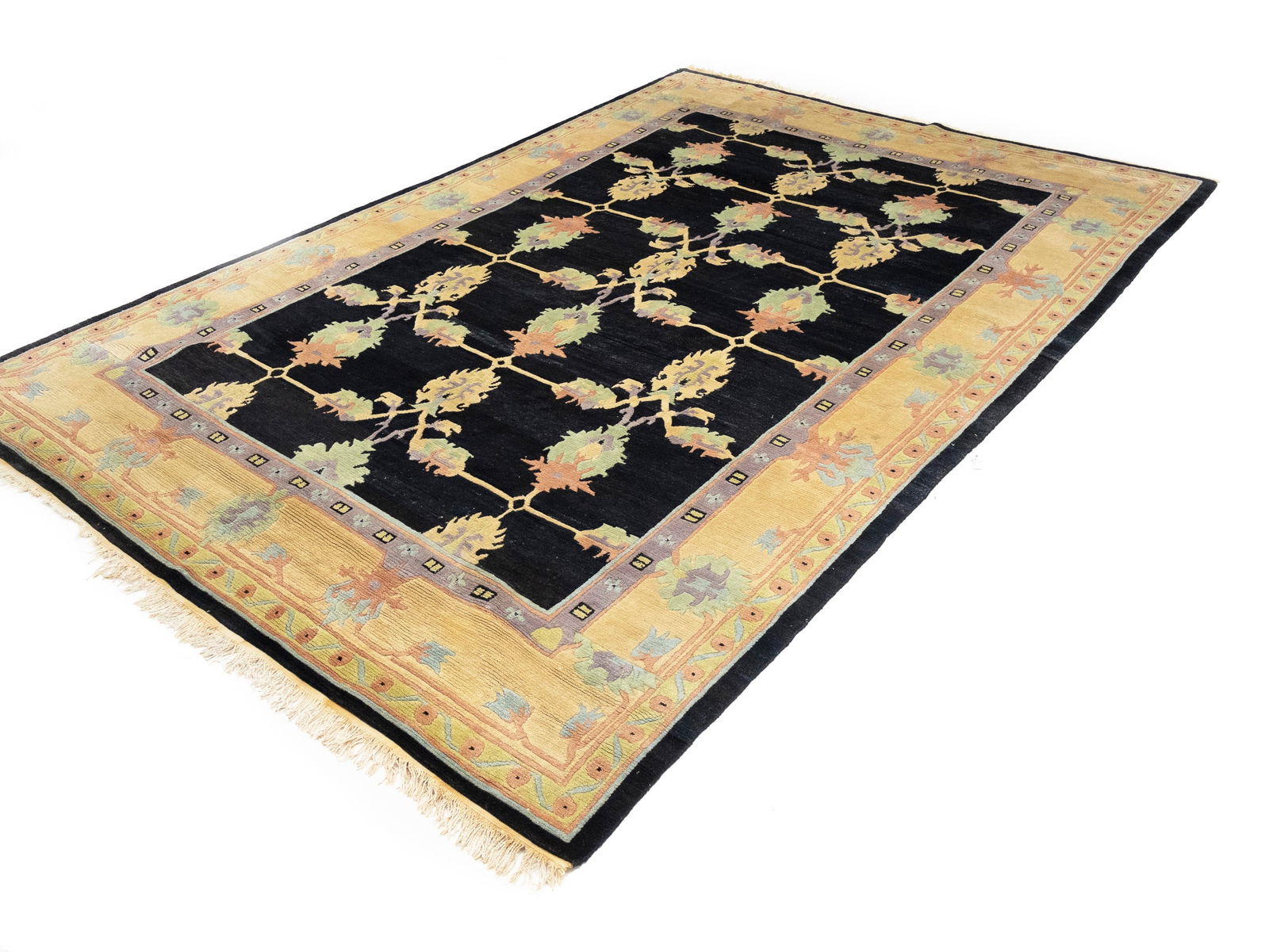 Charcoal Classic Floral 8X11 Oriental Tibetan Rug - 4