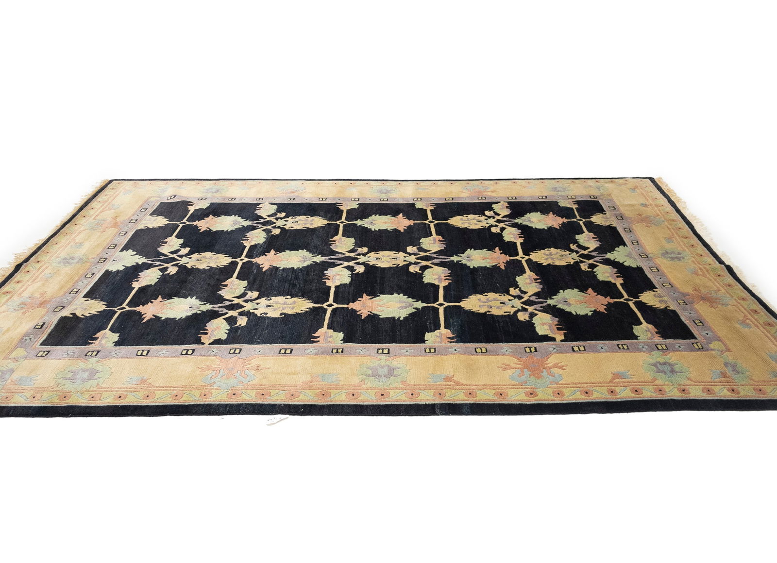 Charcoal Classic Floral 8X11 Oriental Tibetan Rug - 5