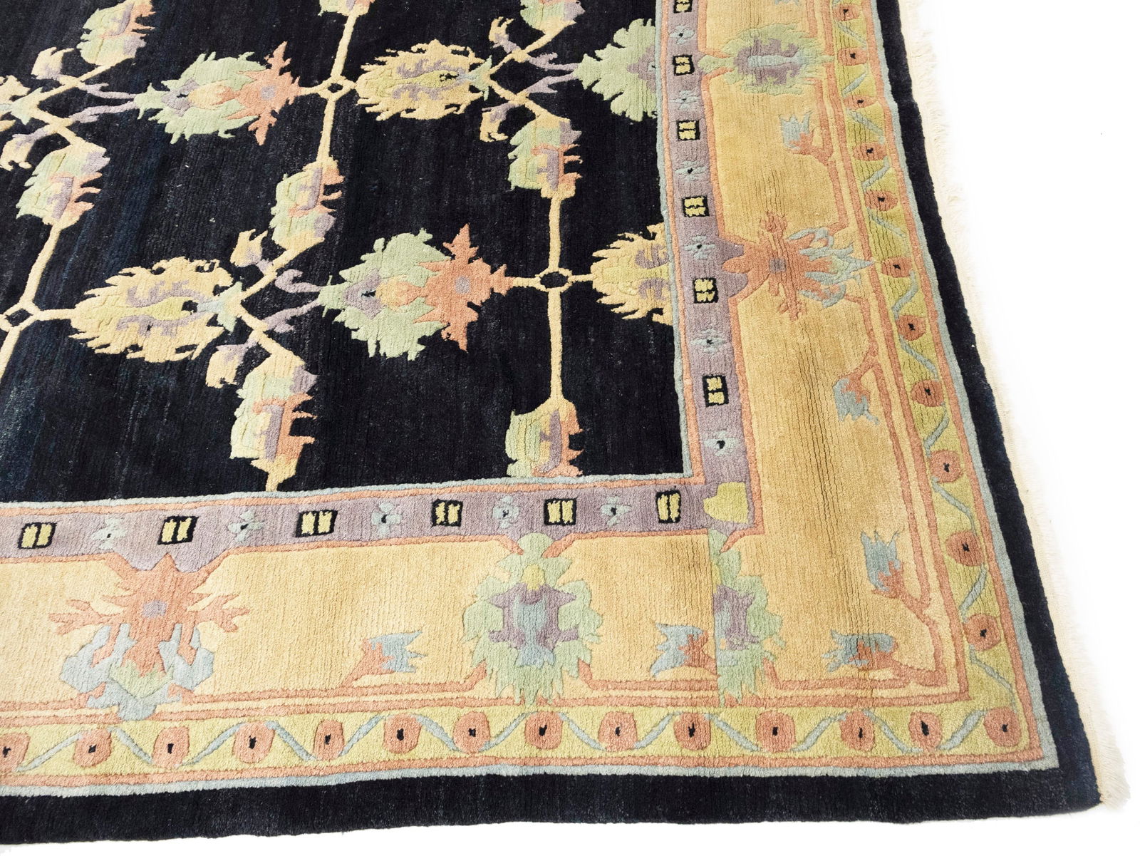 Charcoal Classic Floral 8X11 Oriental Tibetan Rug - 7