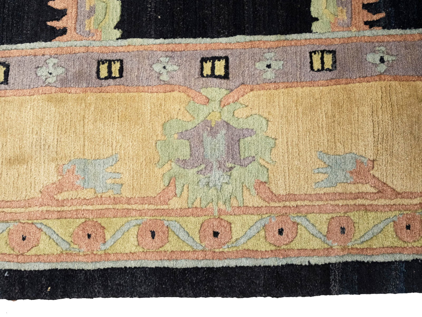 Charcoal Classic Floral 8X11 Oriental Tibetan Rug - 9