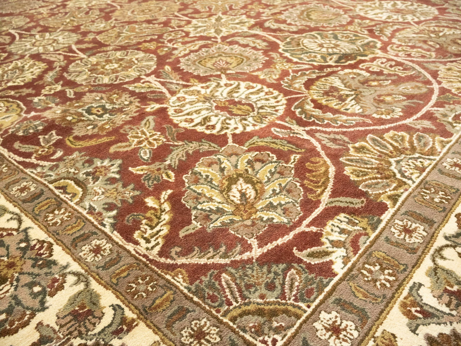 Red Floral Classic 9X12 Agra Jaipur Oriental Rug - 12