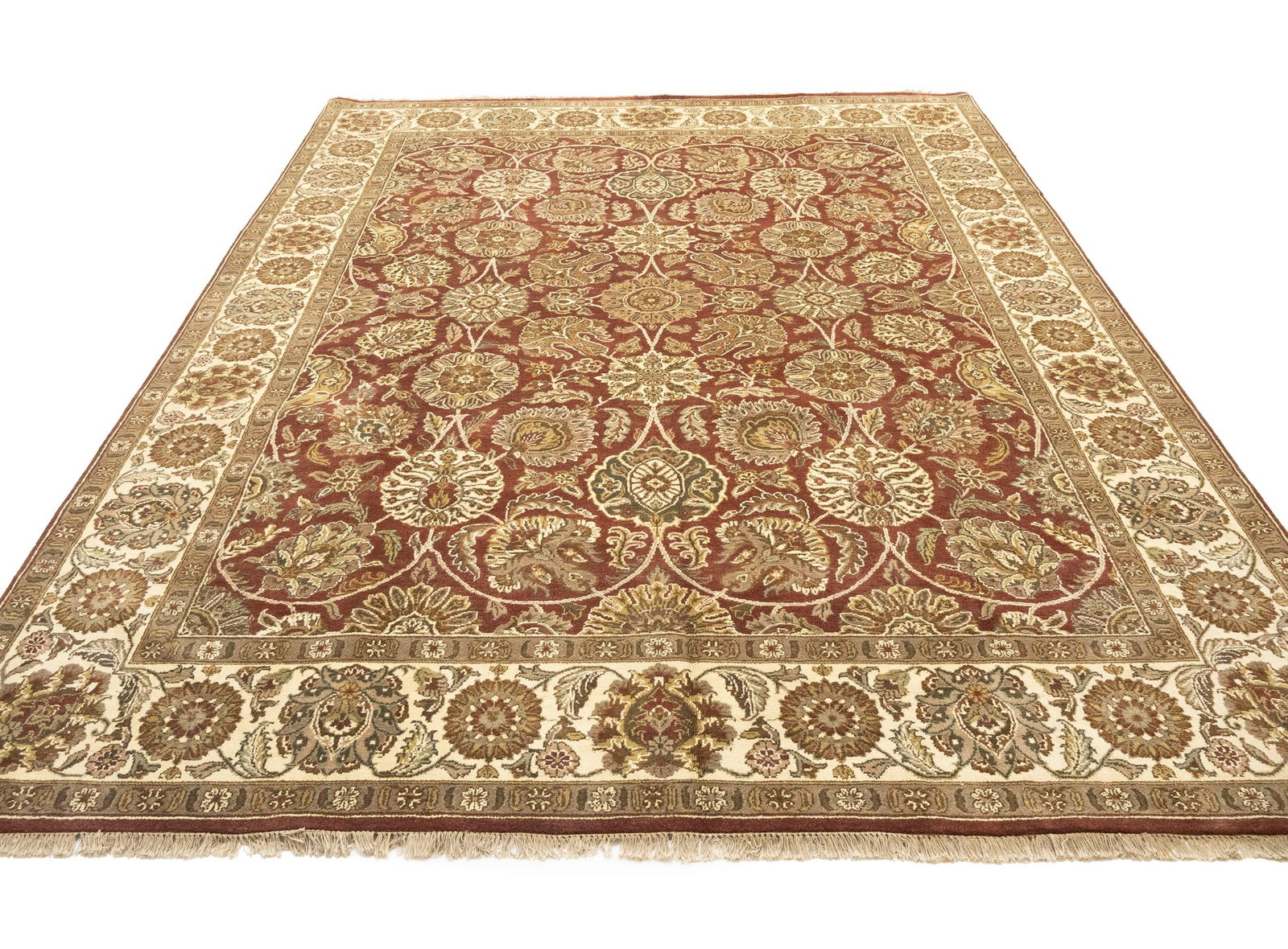 Red Floral Classic 9X12 Agra Jaipur Oriental Rug - 2