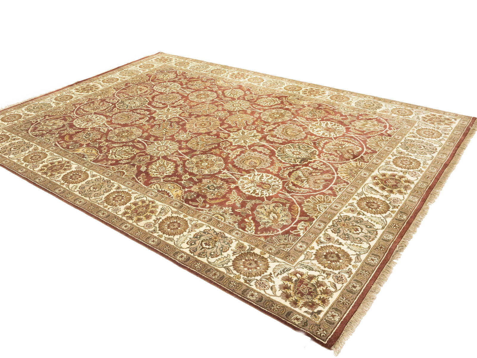 Red Floral Classic 9X12 Agra Jaipur Oriental Rug - 3