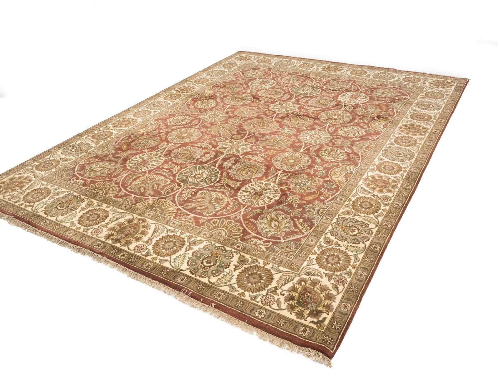 Red Floral Classic 9X12 Agra Jaipur Oriental Rug - 4