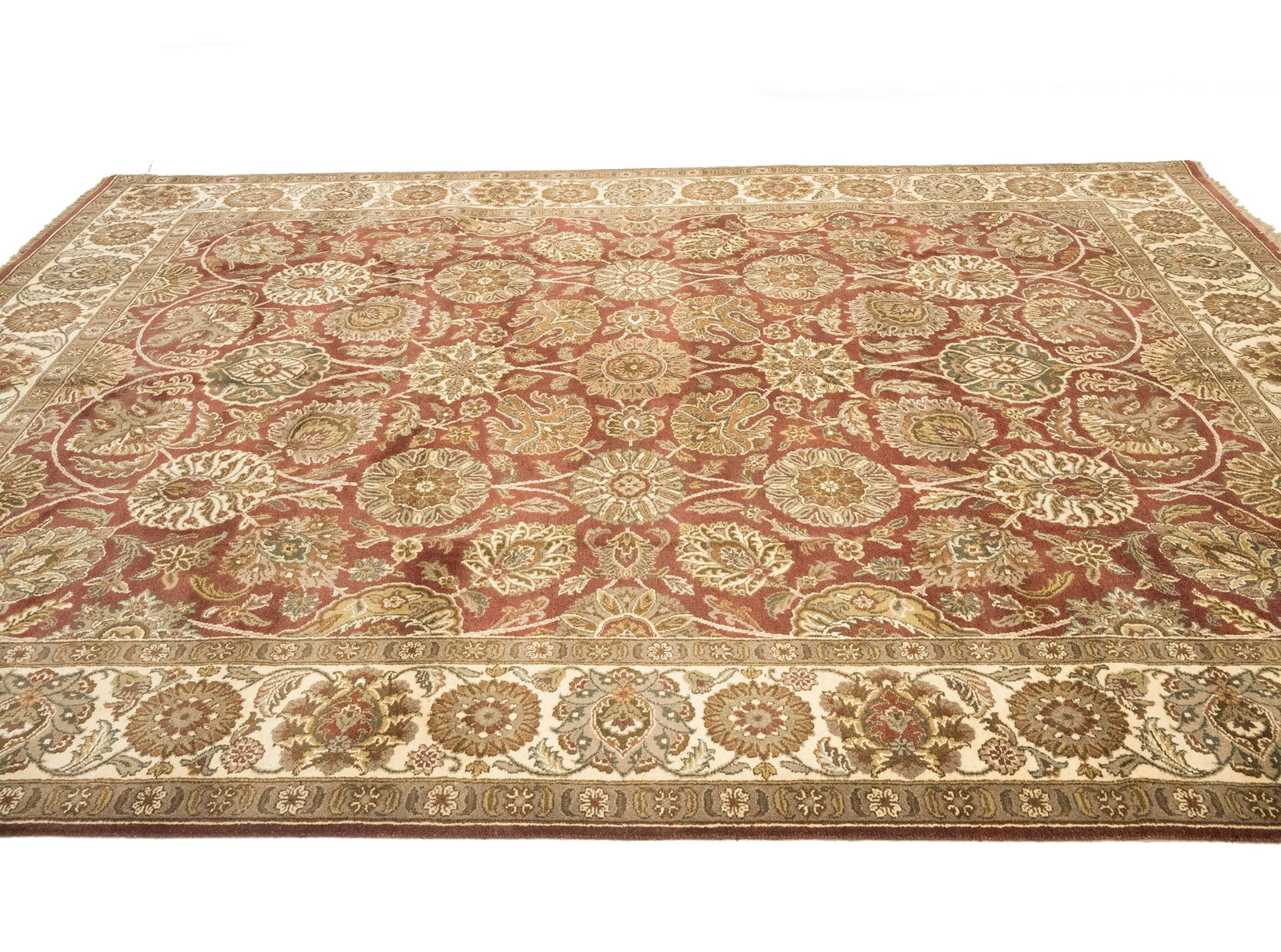 Red Floral Classic 9X12 Agra Jaipur Oriental Rug - 5