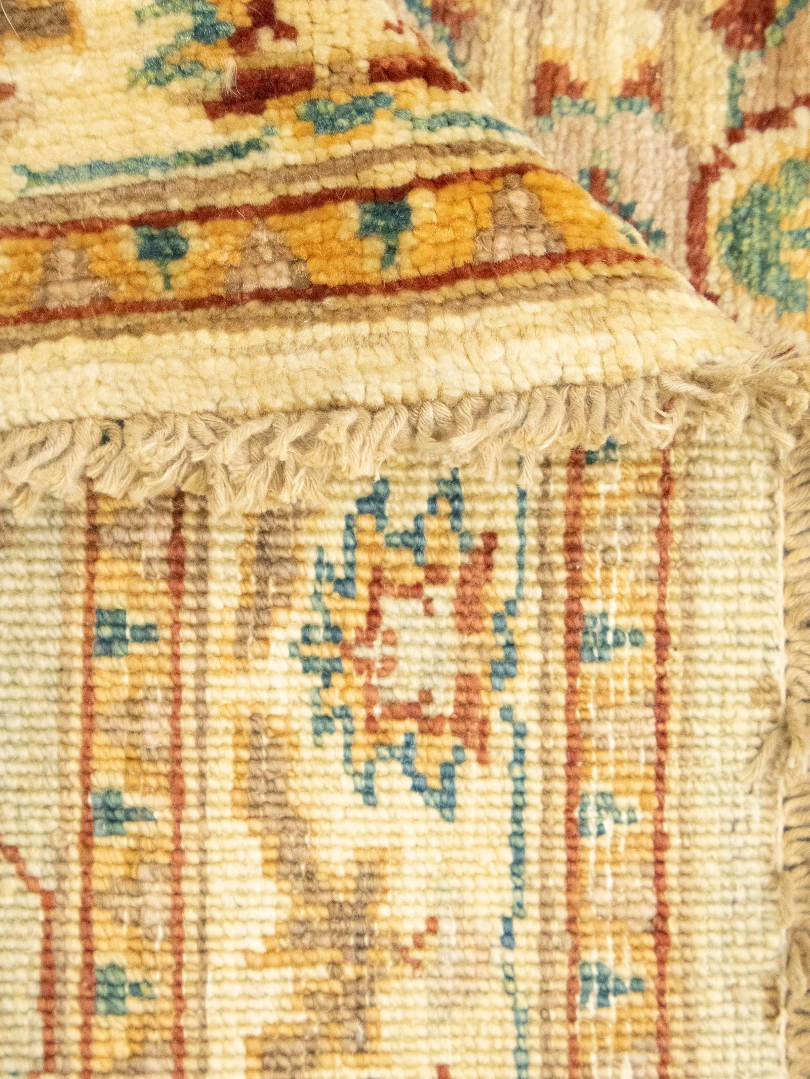 Cream Floral 3X10 Peshawar Pakistan Oriental Runner Rug - 13