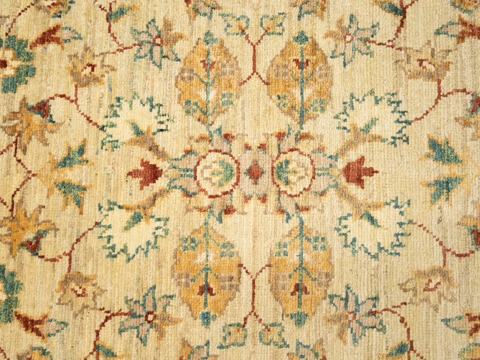 Cream Floral 3X10 Peshawar Pakistan Oriental Runner Rug - 6