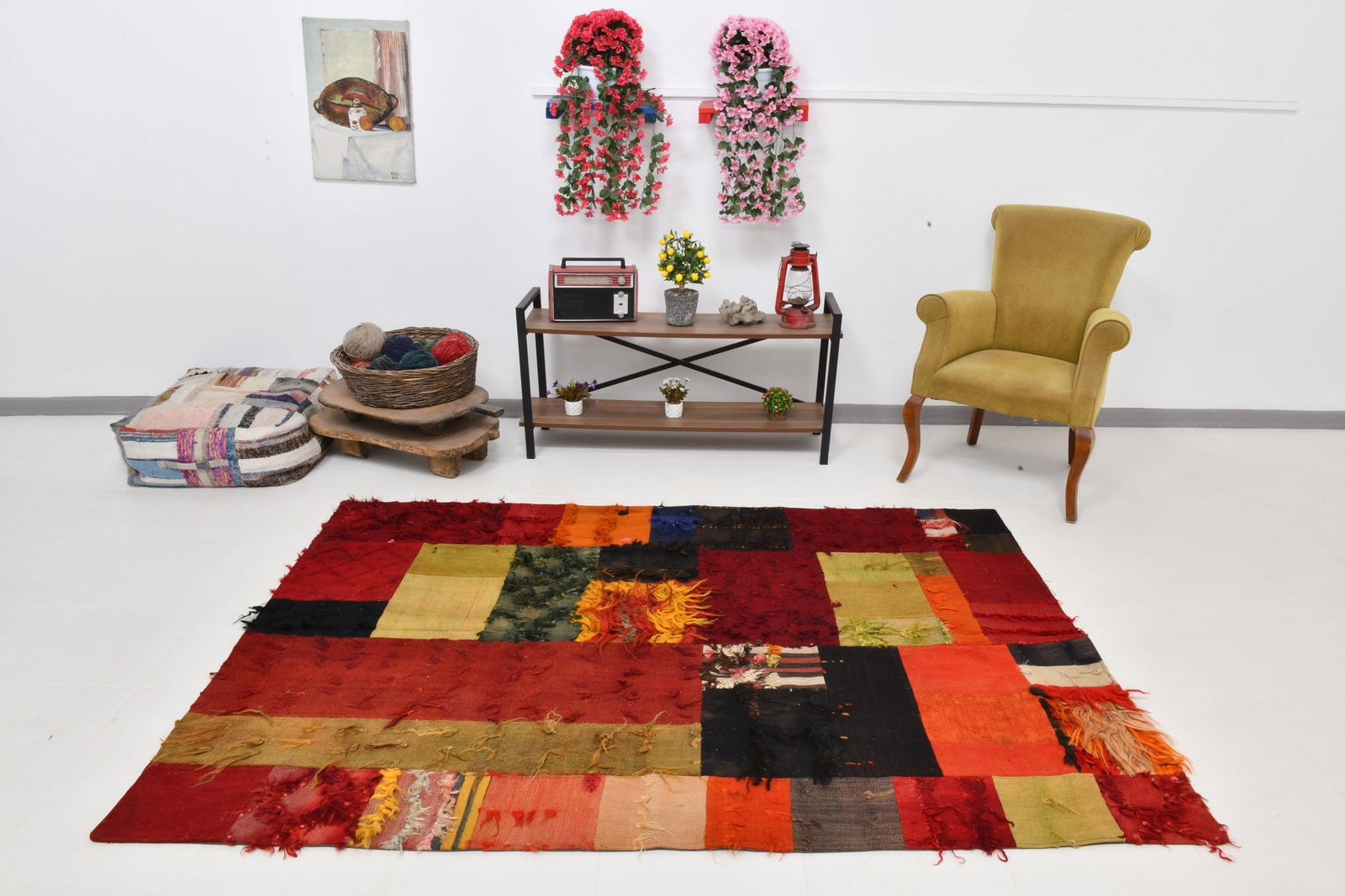 5'6'' x 7'6'' Tulu Filikli Kilim Rug - 70218 - 5