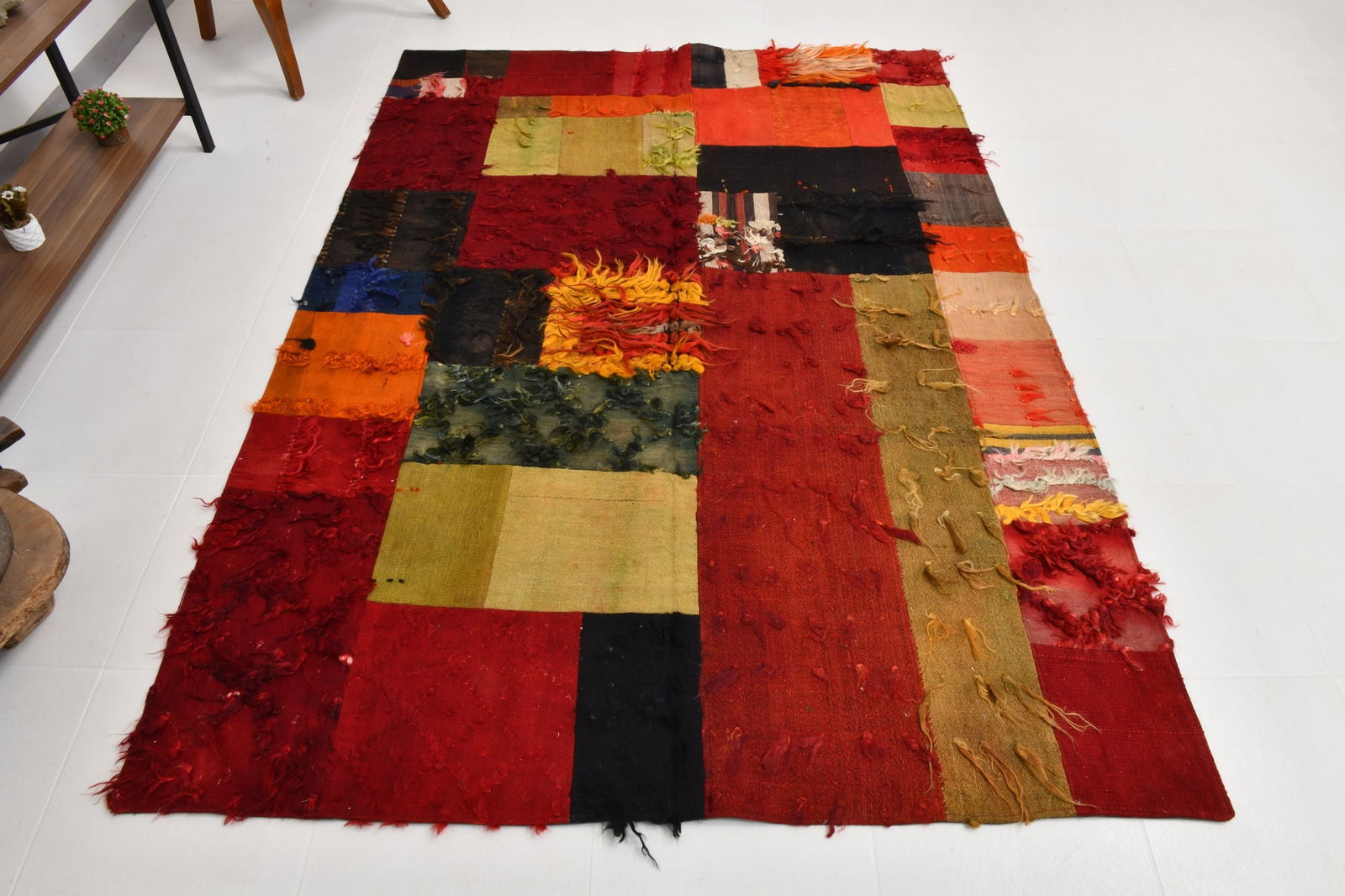 5'6'' x 7'6'' Tulu Filikli Kilim Rug - 70218 - 8