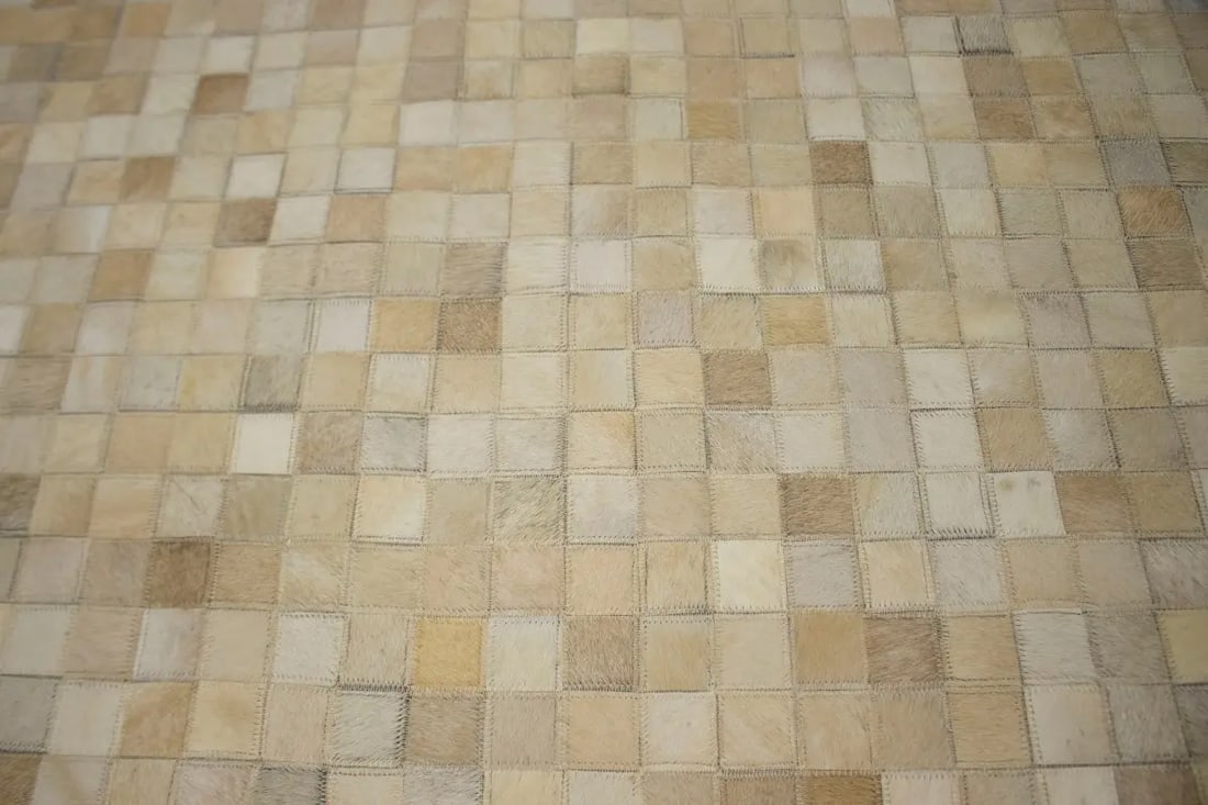 Multicolored Cowhide 5X8 Modern Leather Rug - 5