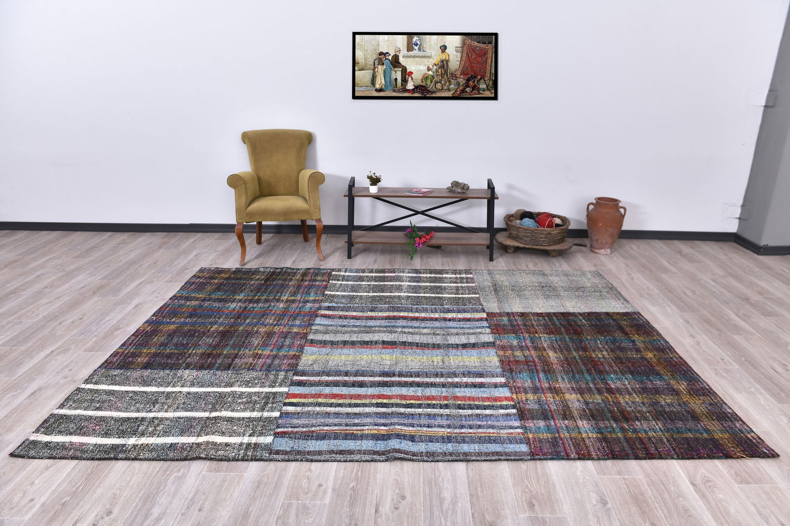 6'11'' x 10'0'' Turkish Flatweave Kilim Rug - 241097: Title: 6'11'' x 10'0'' Turkish Flatweave Kilim Rug - 241097 Description:6'11'' x 10'0'' Turkish Flatweave Kilim Rug - 241097 Origin:Turkiye Date/Period:1960-90 Materials:Wool,Cotton Dimension:6'11''x1