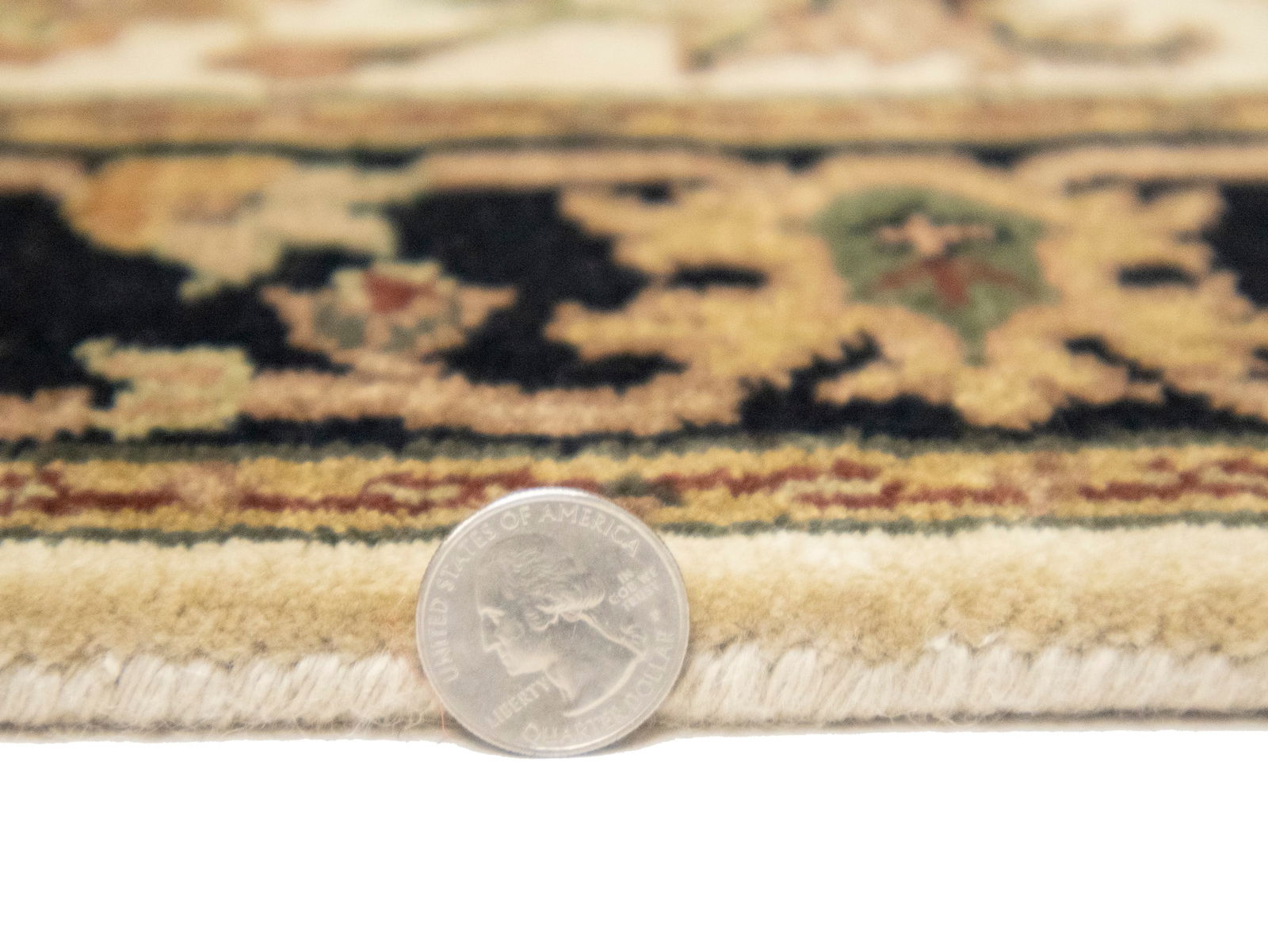 Cream Floral Classic 2'7X12 Agra Jaipur Oriental Runner Rug - 13